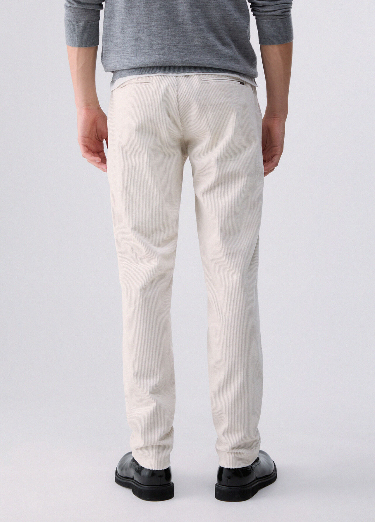 Pantaloni slim fit in velluto - WHITE