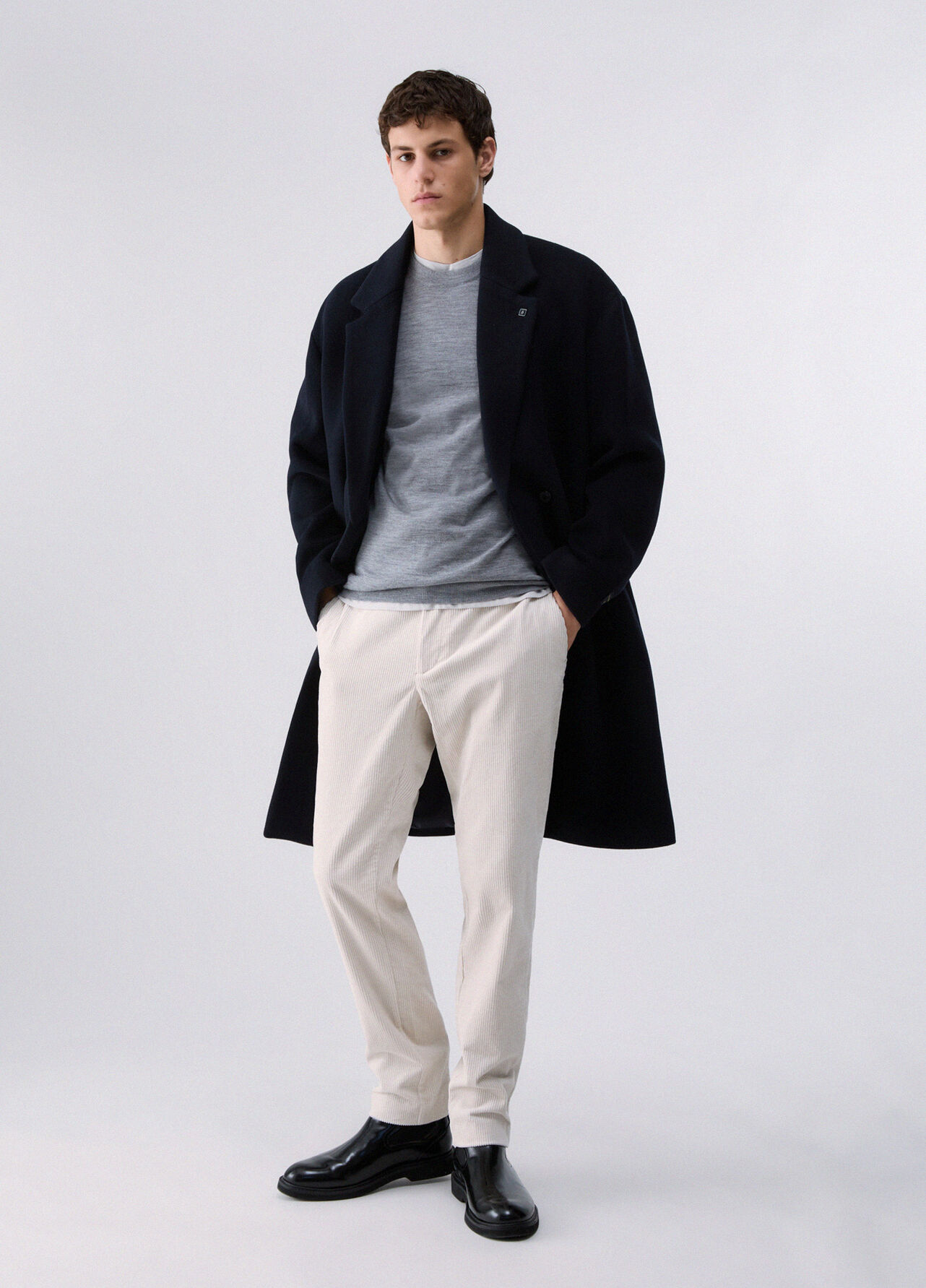 Pantaloni slim fit in velluto - WHITE