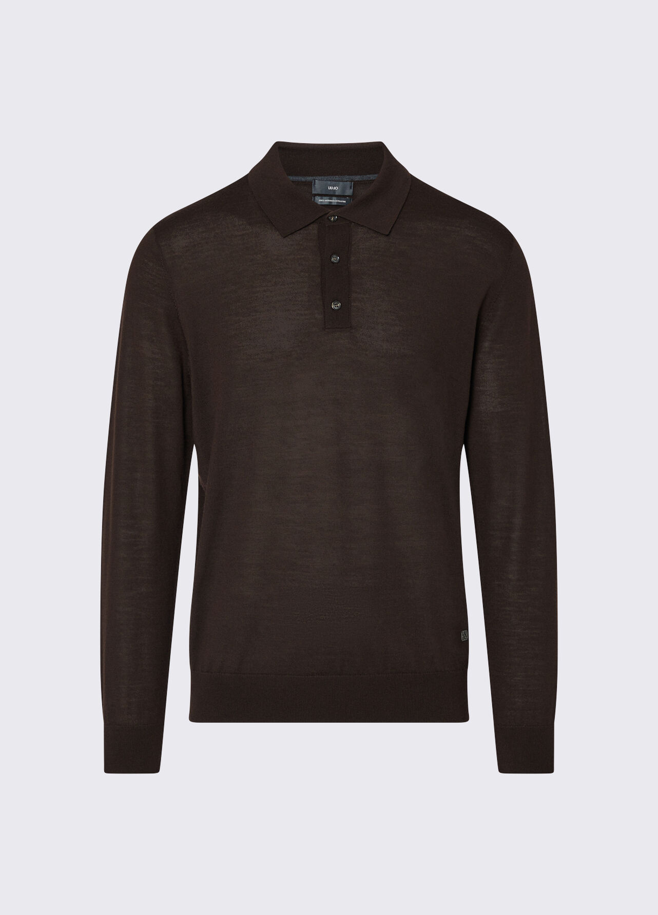 Polo in lana merino - BROWN