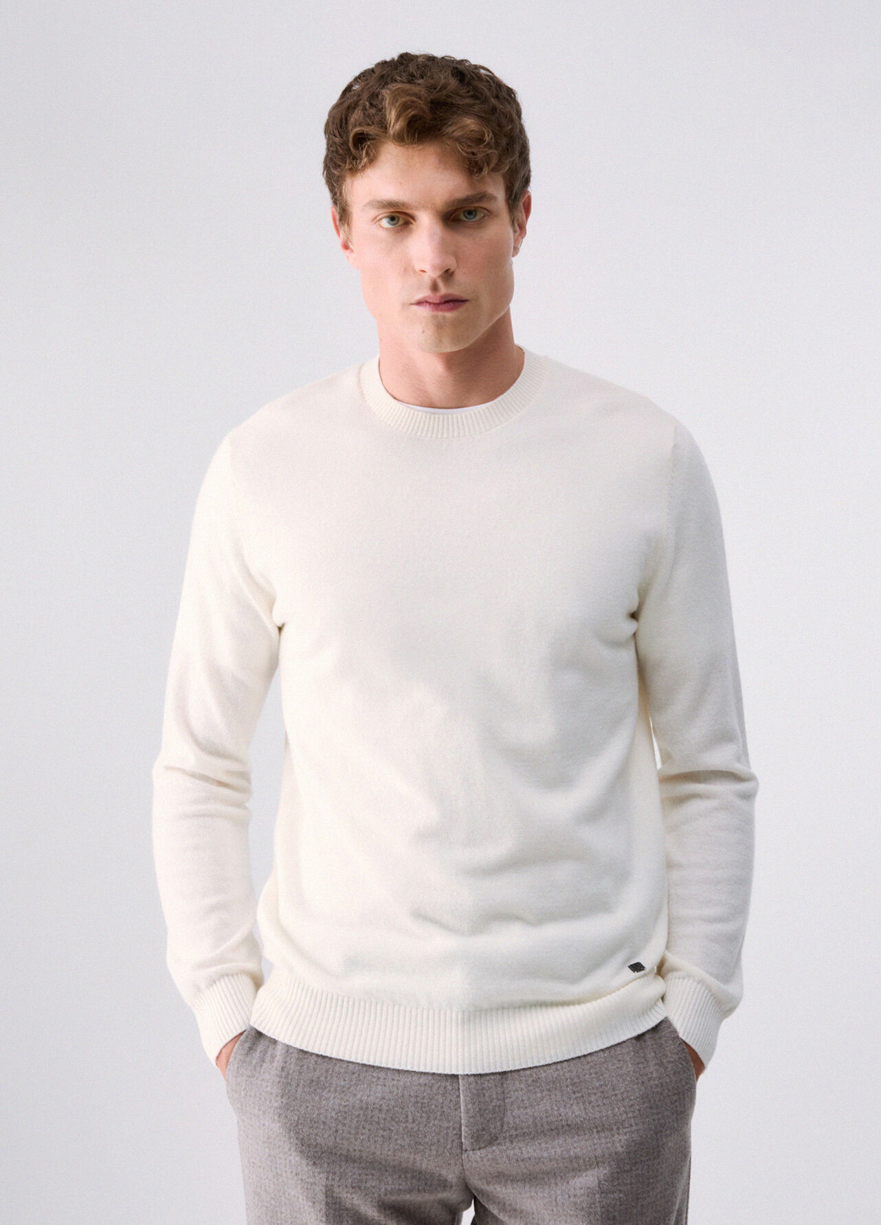 Maglia in lana e cashmere - WHITE