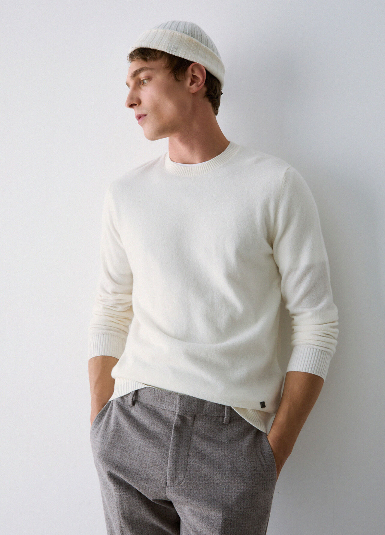 Maglia in lana e cashmere - WHITE