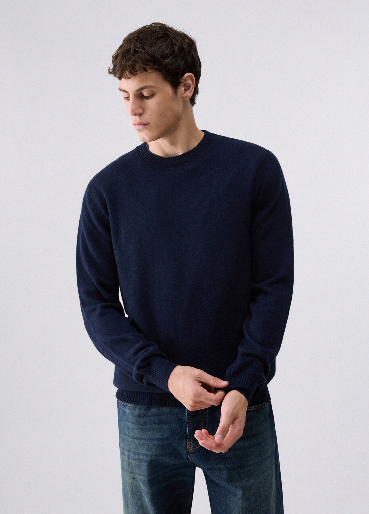 Maglia in lana e cashmere - DARK BLUE