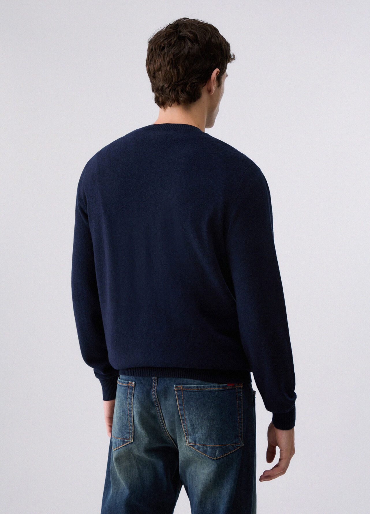 Maglia in lana e cashmere - DARK BLUE