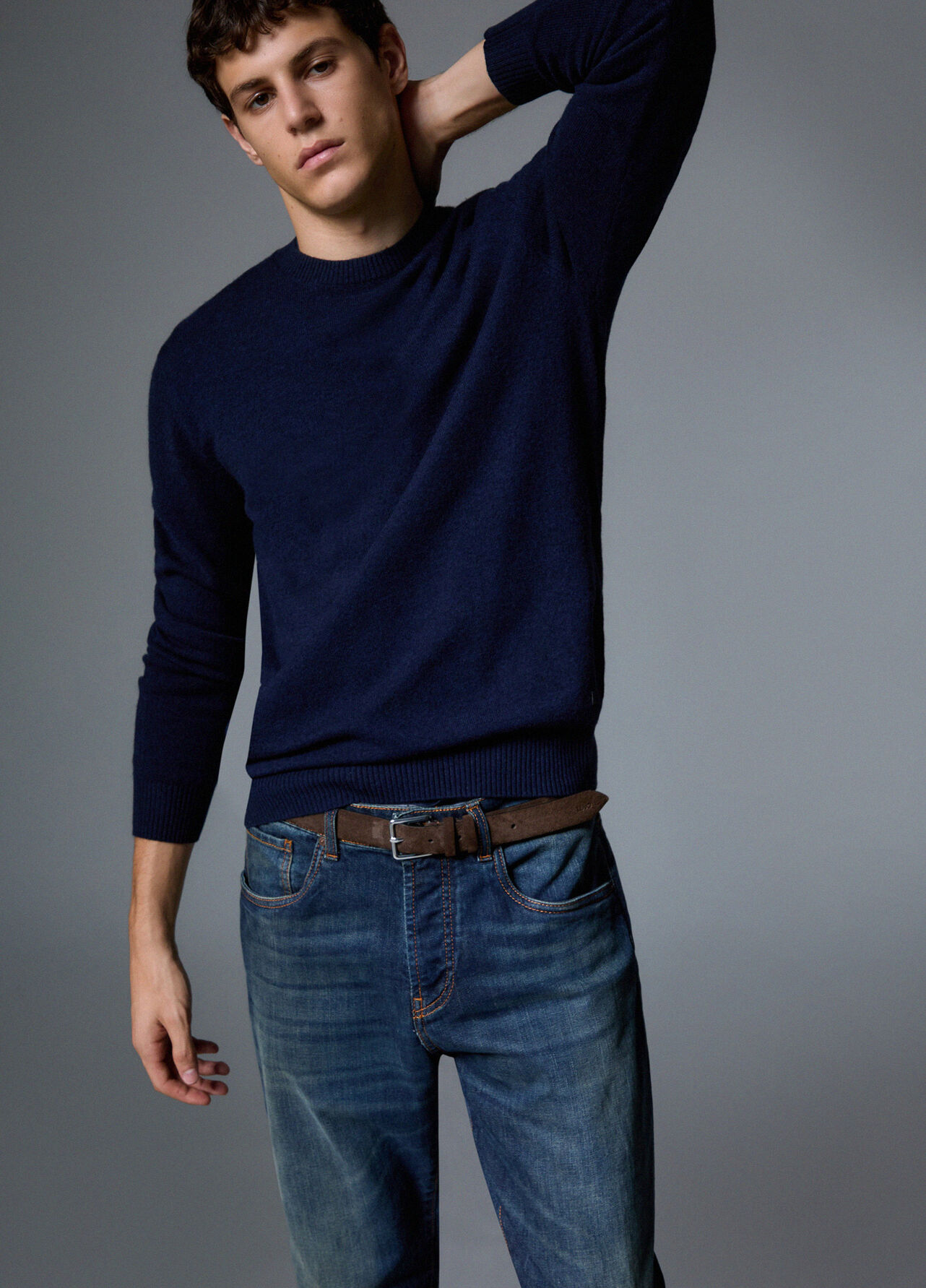 Maglia in lana e cashmere - DARK BLUE