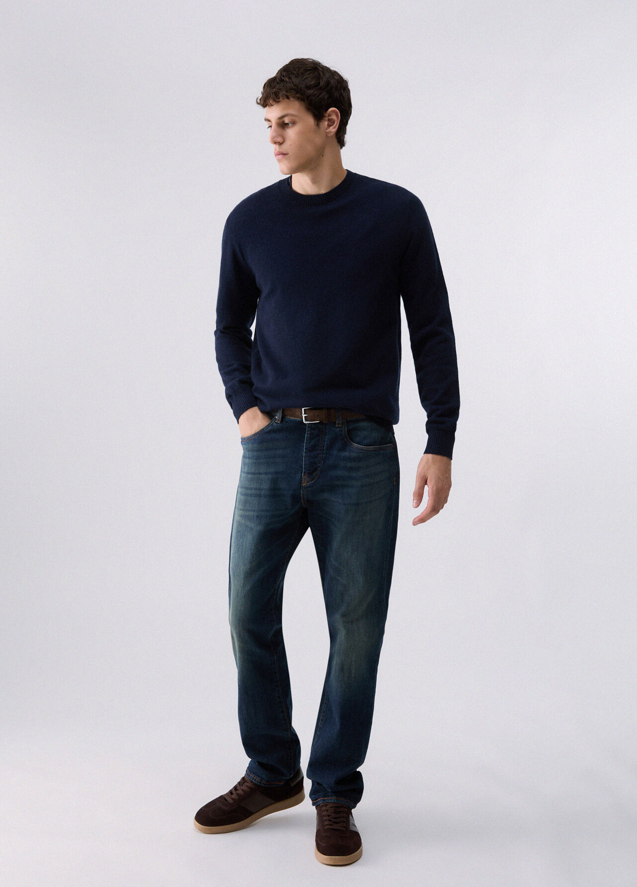 Maglia in lana e cashmere - DARK BLUE