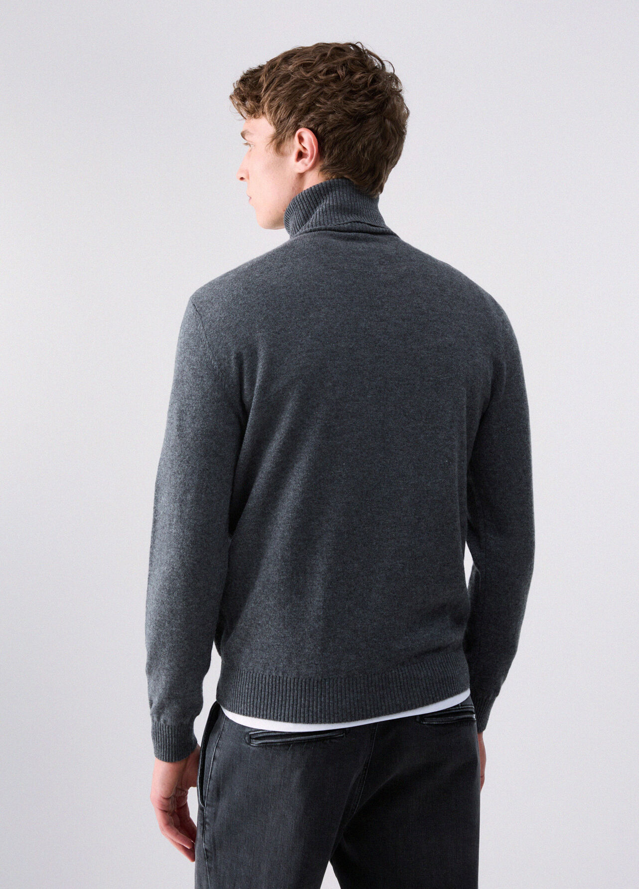 Dolcevita in lana e cashmere - DARK GREY