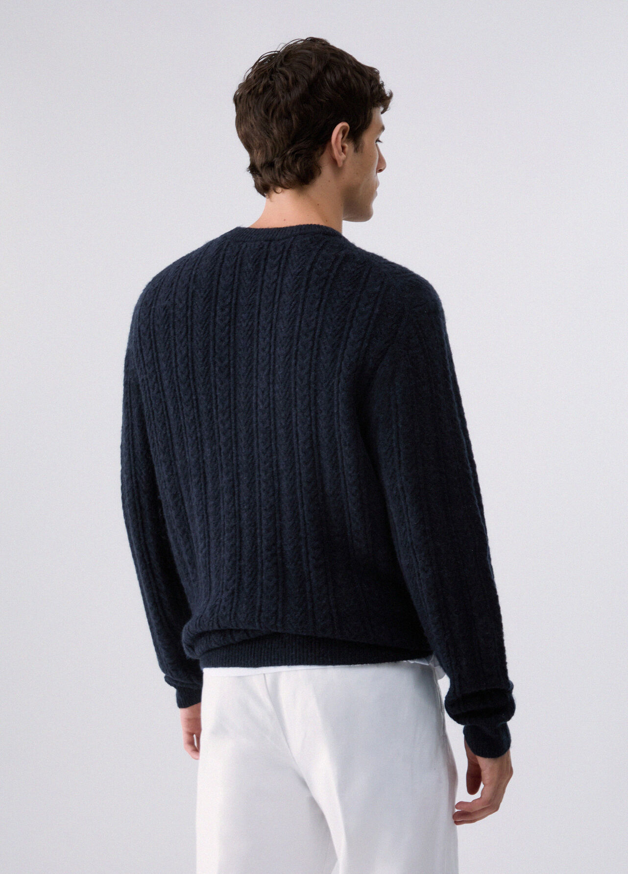 Maglia in lana e alpaca - DARK BLUE