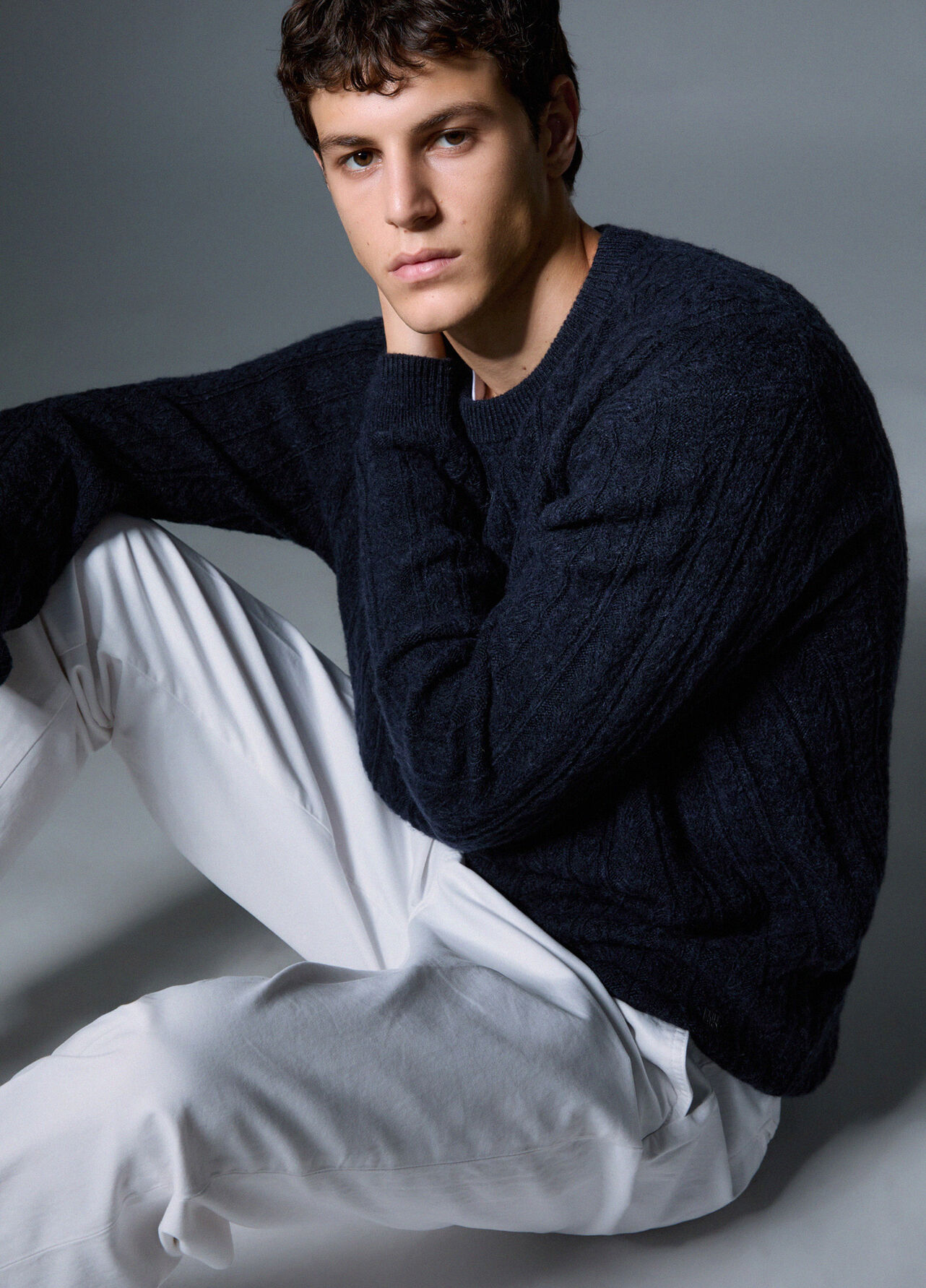 Maglia in lana e alpaca - DARK BLUE