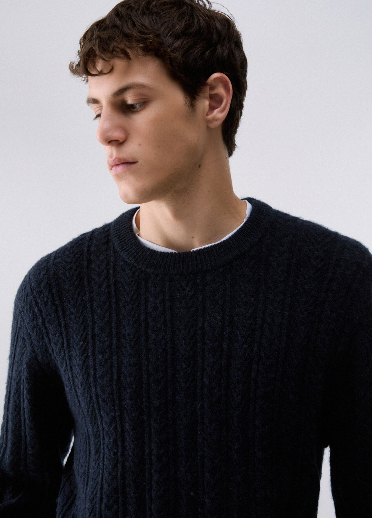 Maglia in lana e alpaca - DARK BLUE