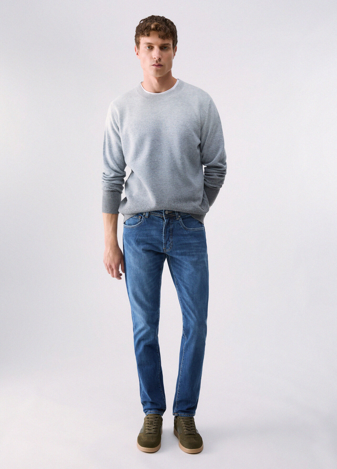 Maglia dégradé in misto lana - MELANGE GREY