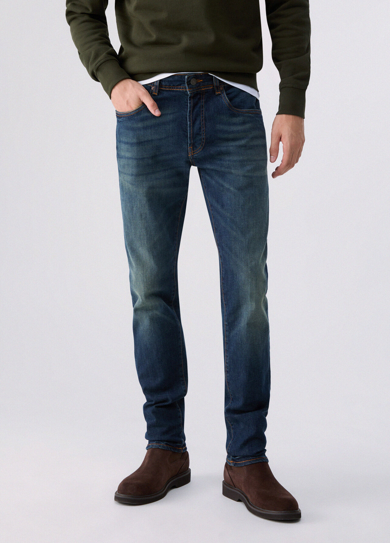 Jeans straight - BLUE DENIM