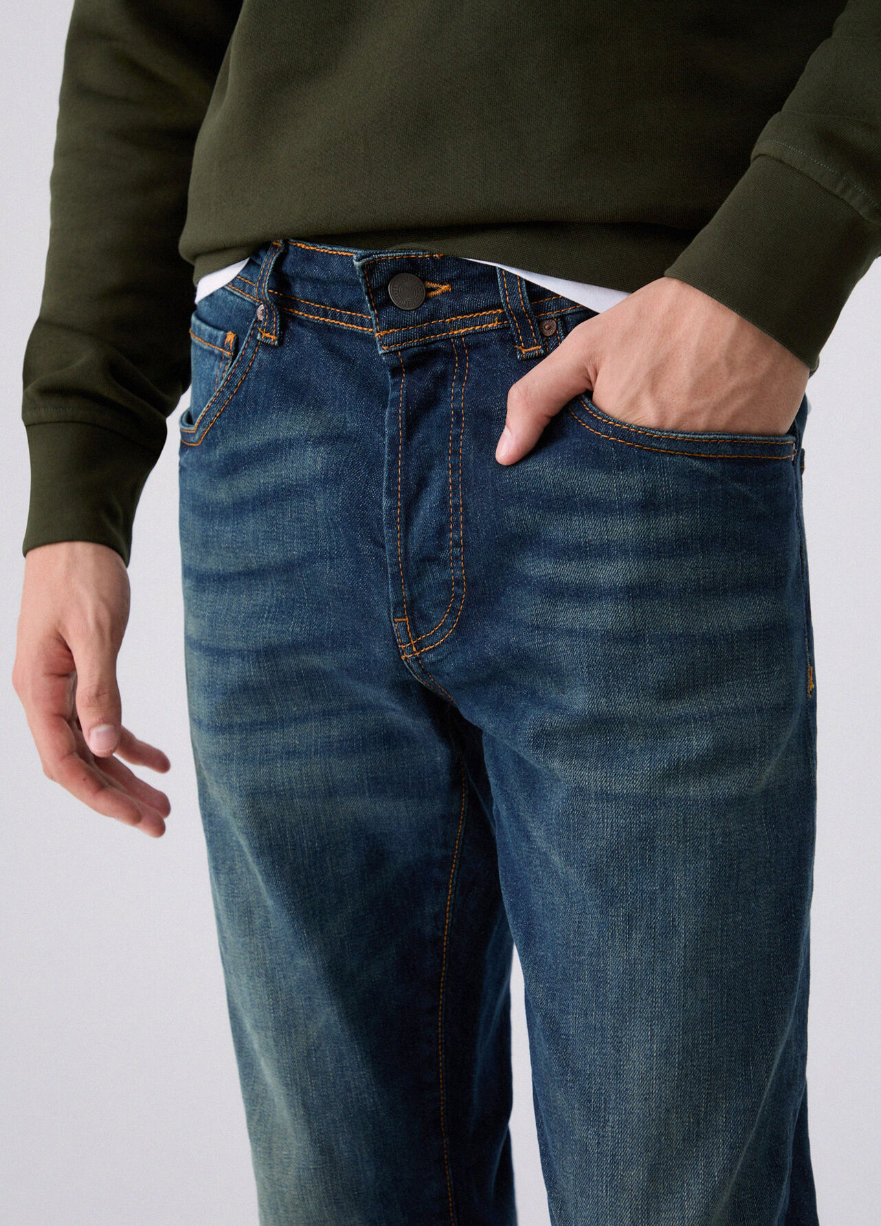 Jeans straight - BLUE DENIM