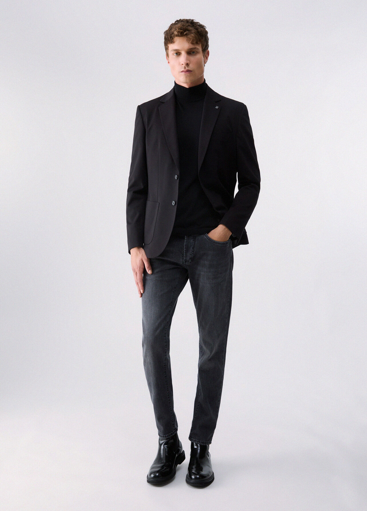 Blazer con tasche - BLACK