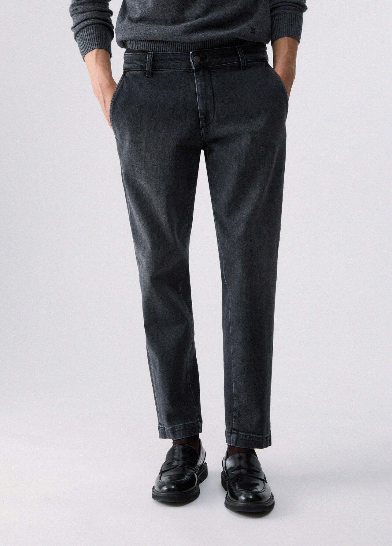 Jeans chino slim fit - GREY DENIM