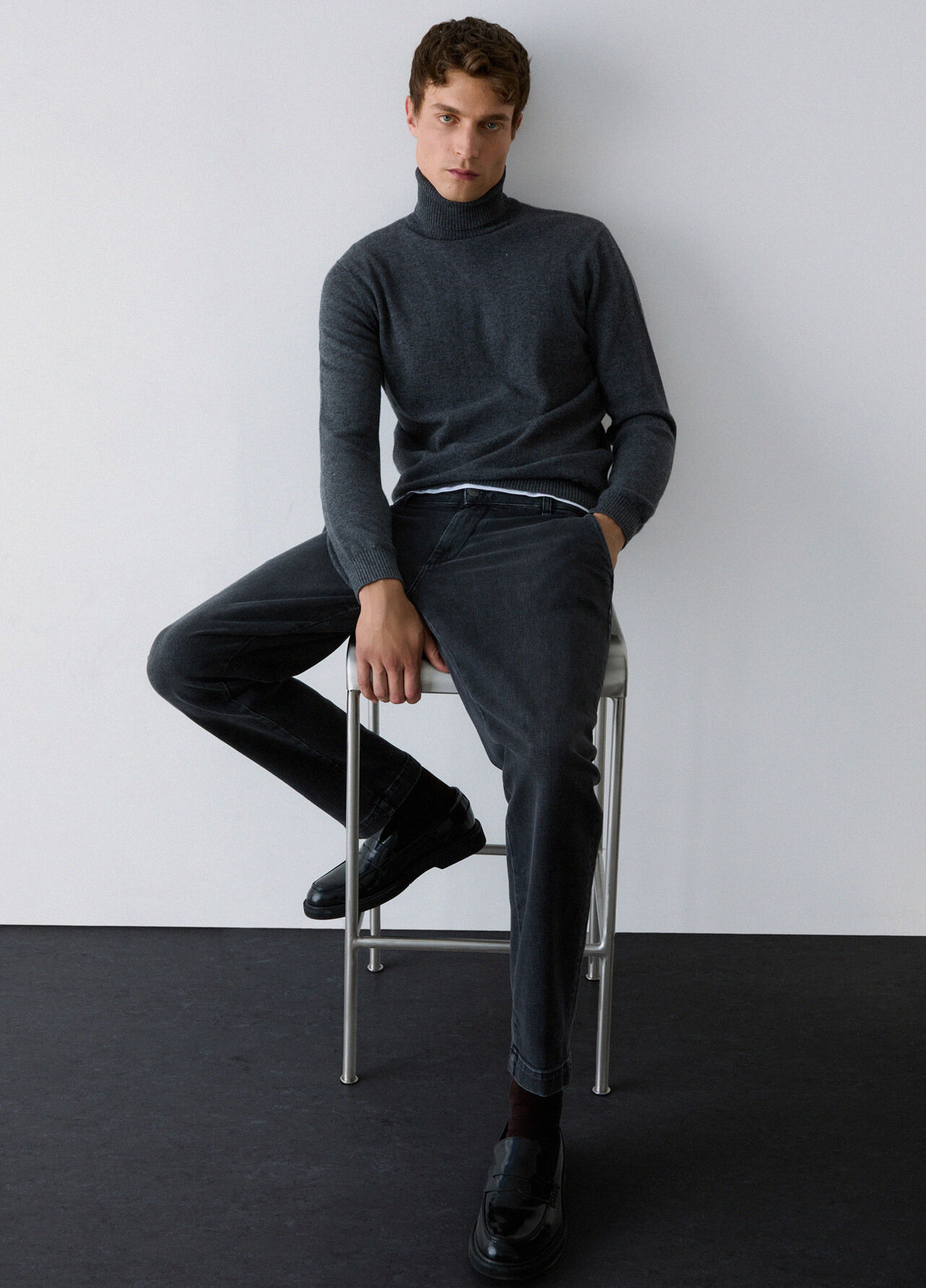 Jeans chino slim fit - GREY DENIM