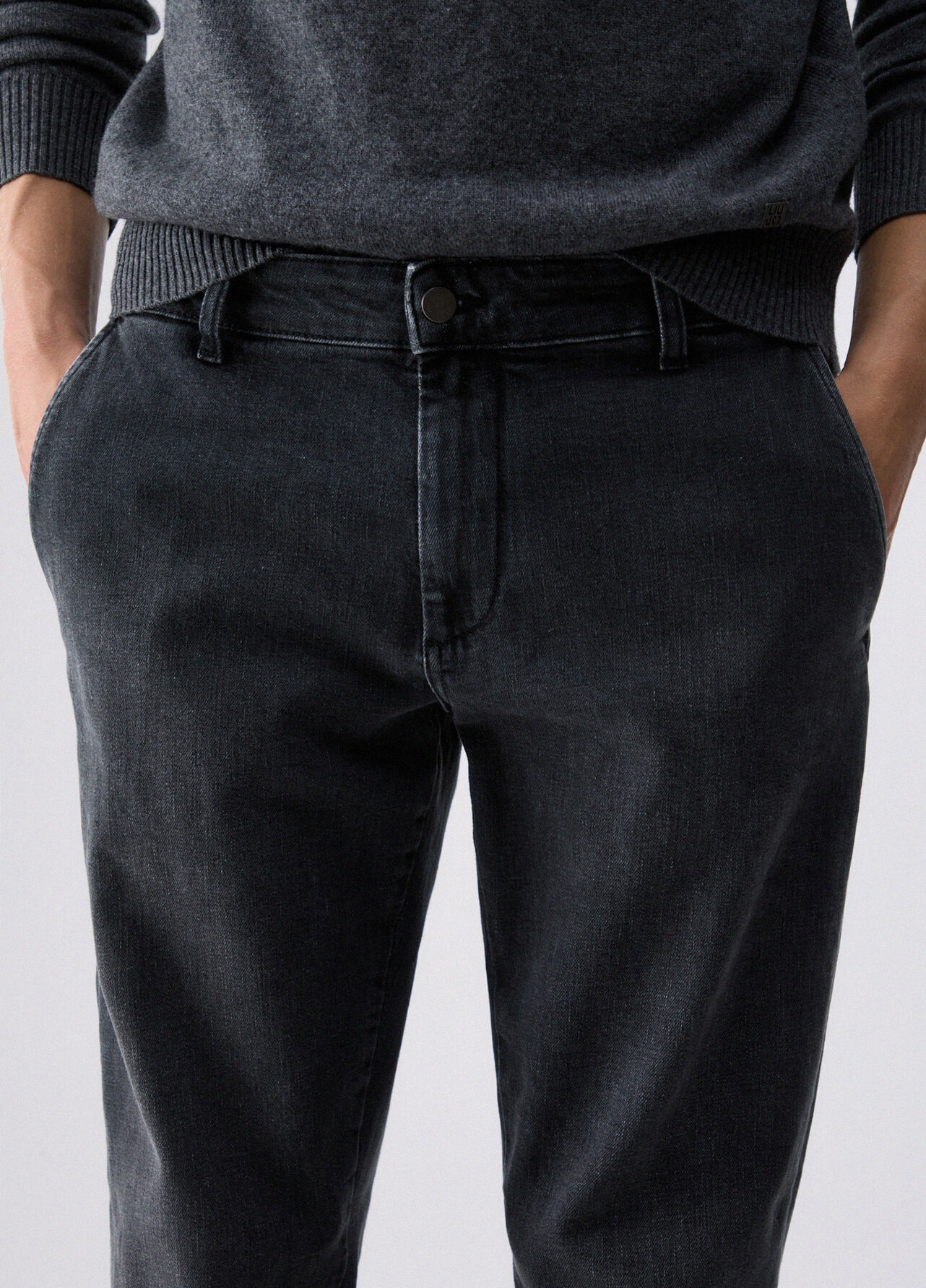Jeans chino slim fit - GREY DENIM