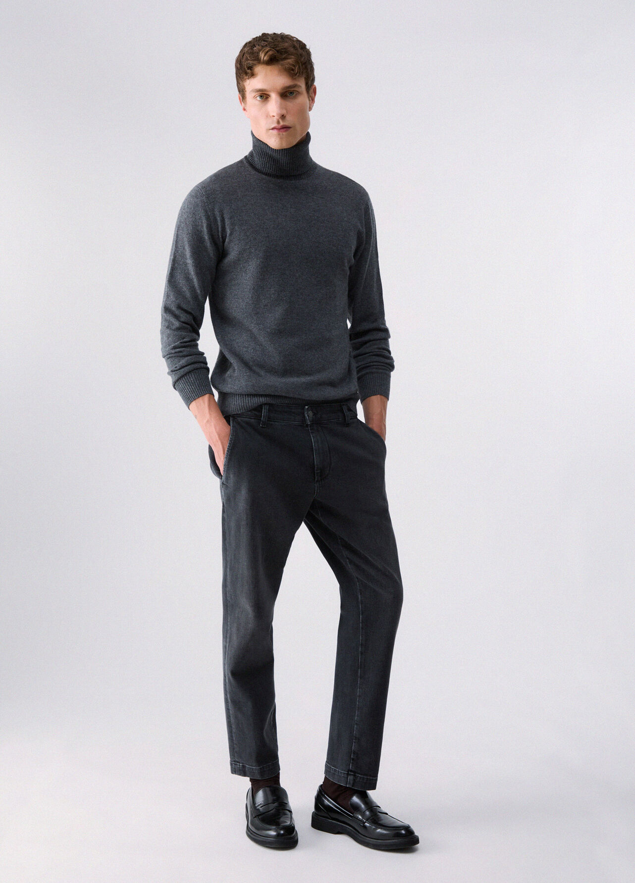 Jeans chino slim fit - GREY DENIM