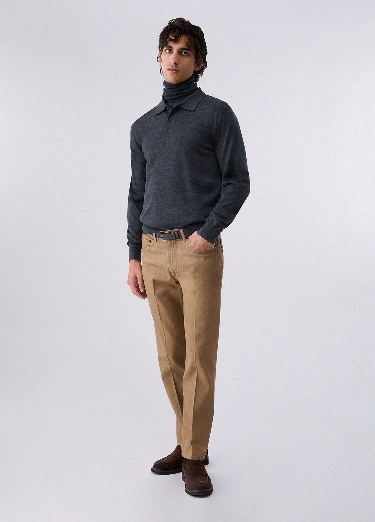 Pantaloni straight regular fit - BEIGE
