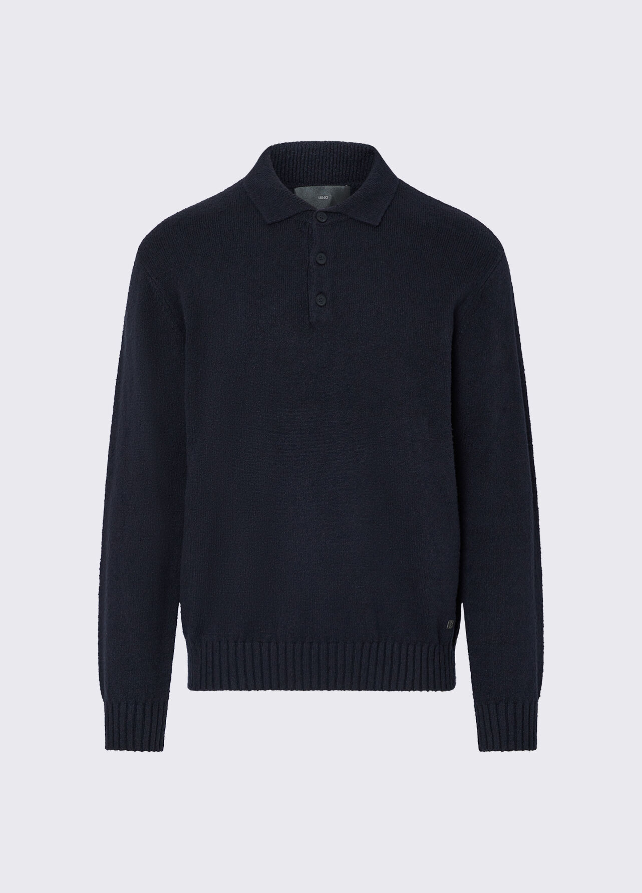 Polo in maglia bouclé - DARK BLUE