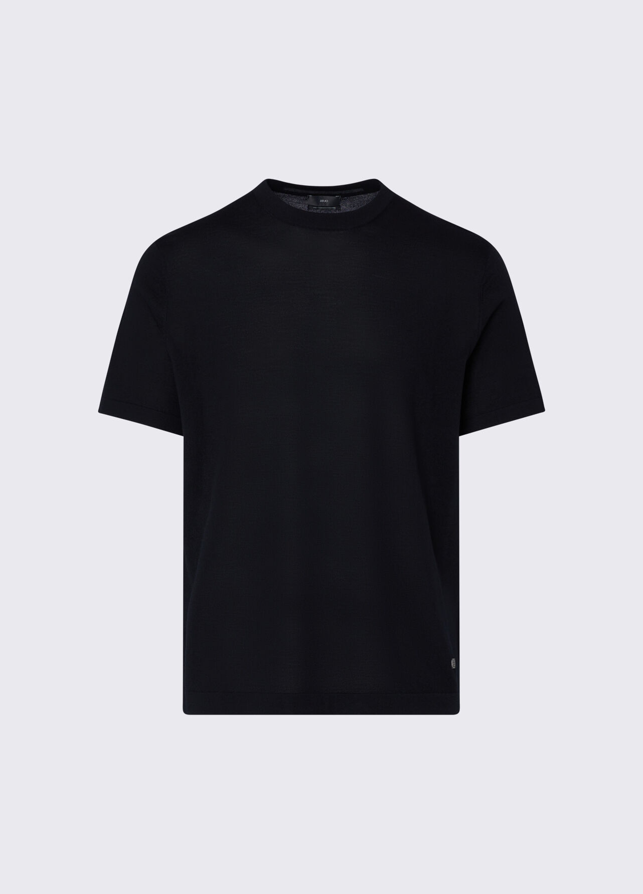 T-shirt in lana merino - BLACK