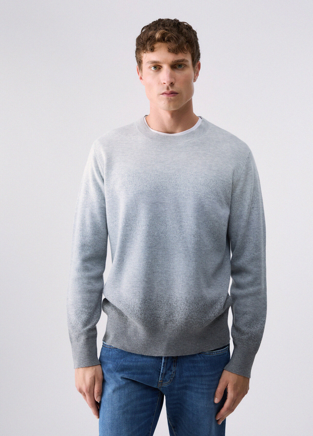 Maglia dégradé in misto lana - MELANGE GREY