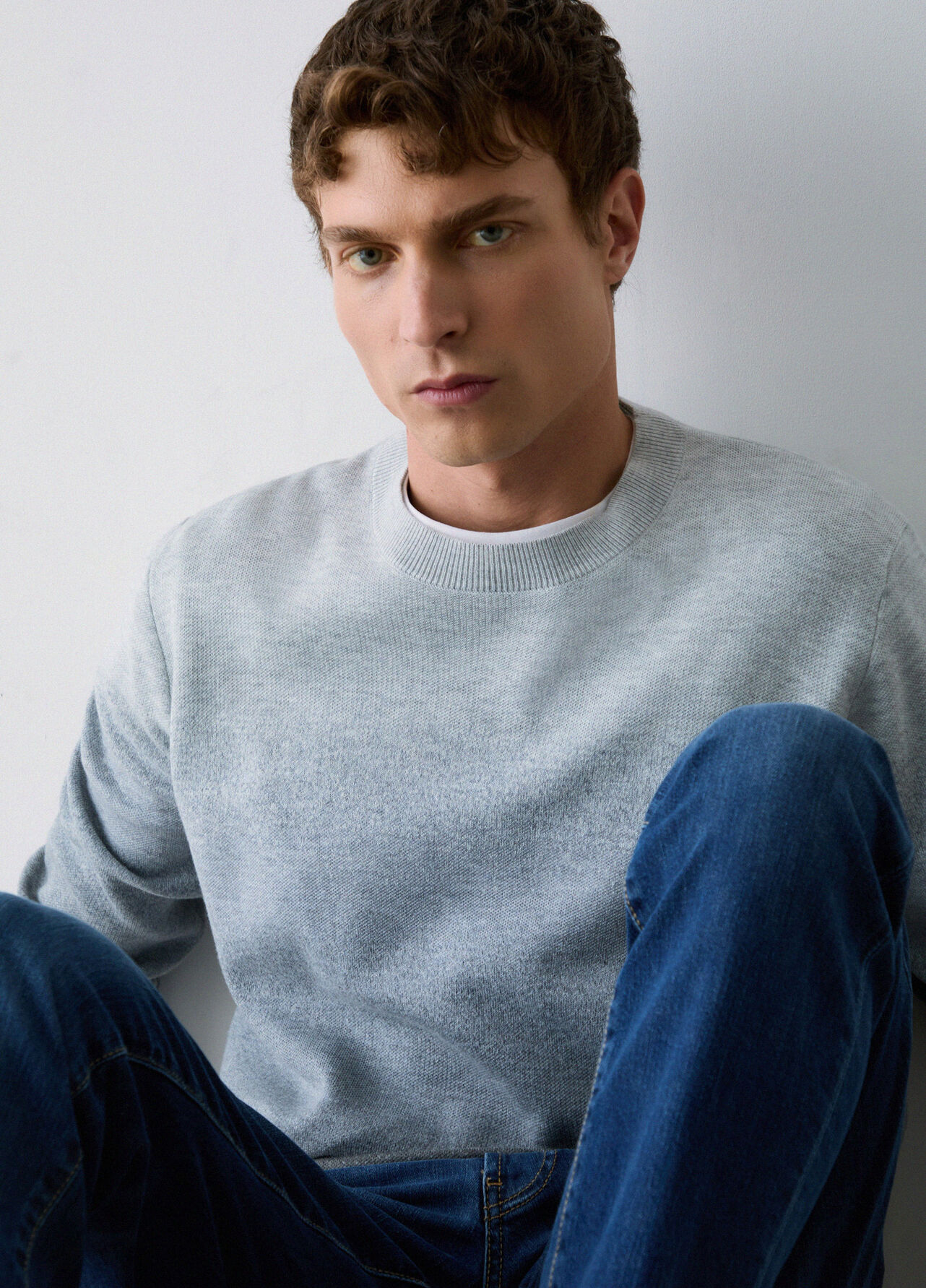 Maglia dégradé in misto lana - MELANGE GREY