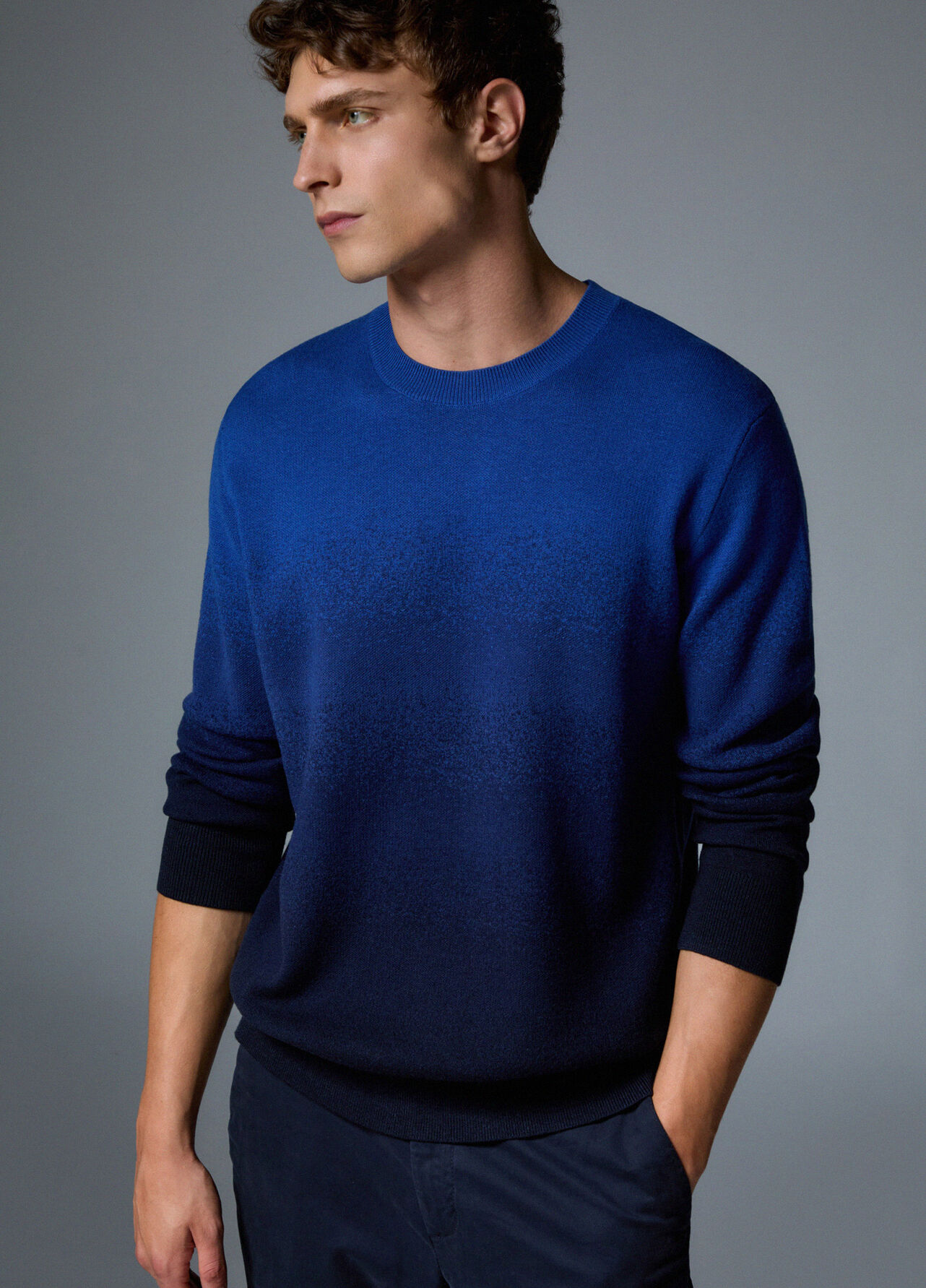 Maglia dégradé in misto lana - BLUE
