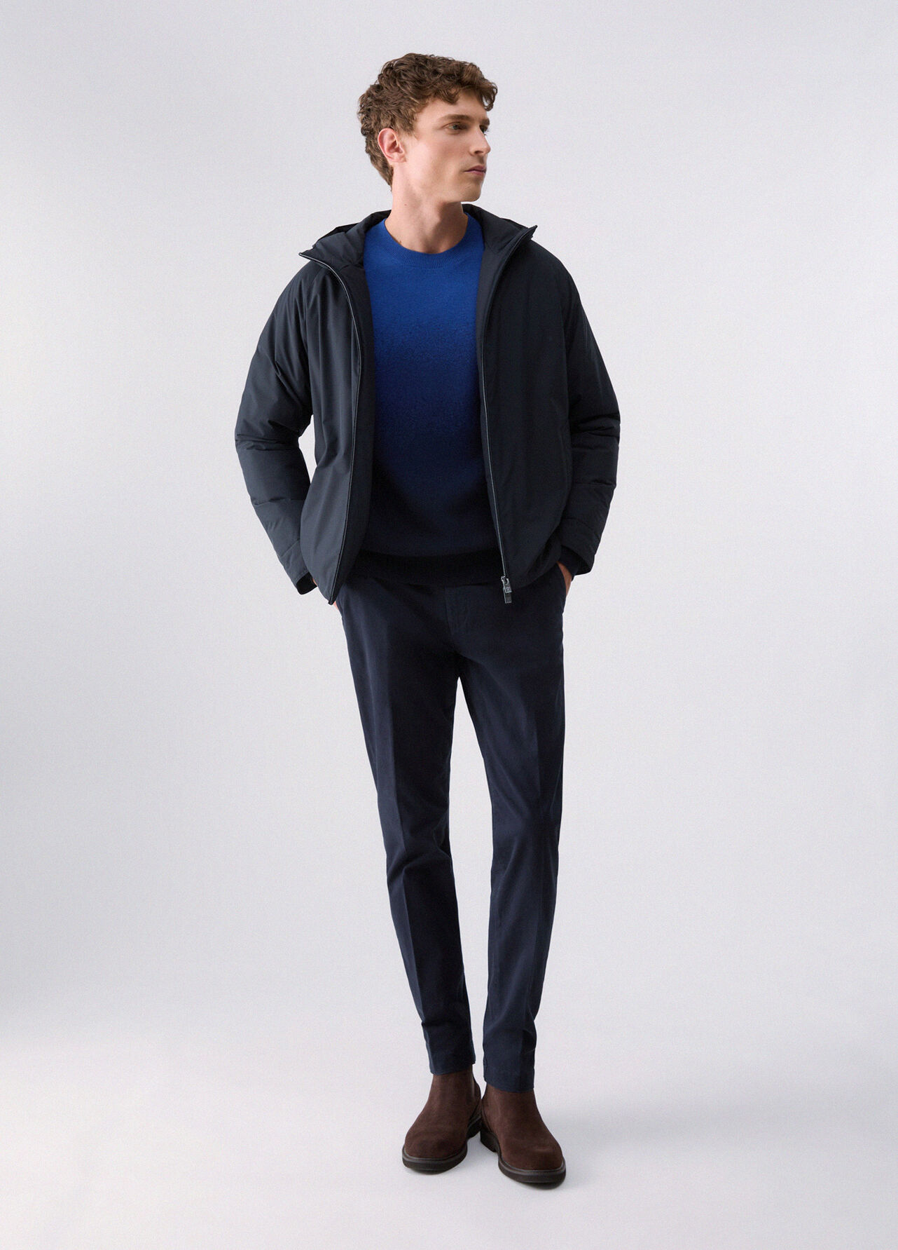 Maglia dégradé in misto lana - BLUE