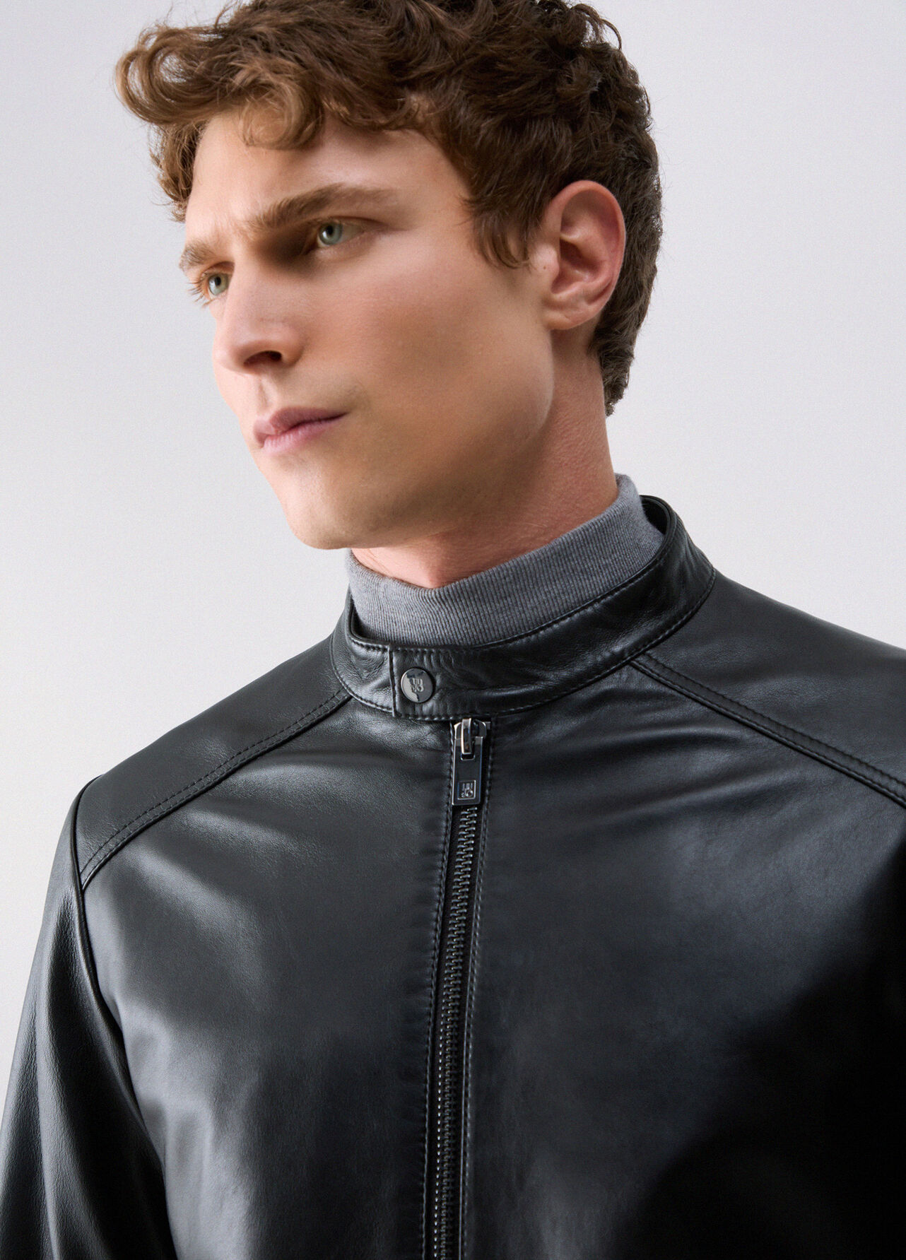 Giubbotto biker in pelle - BLACK