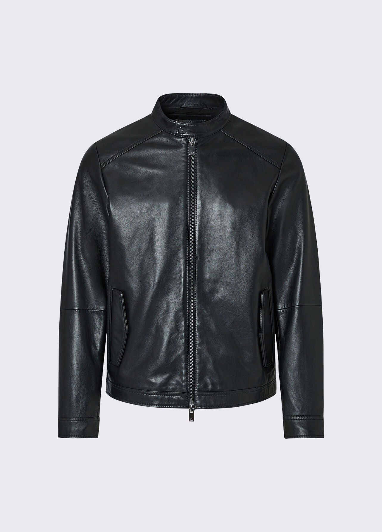 Giubbotto biker in pelle - BLACK