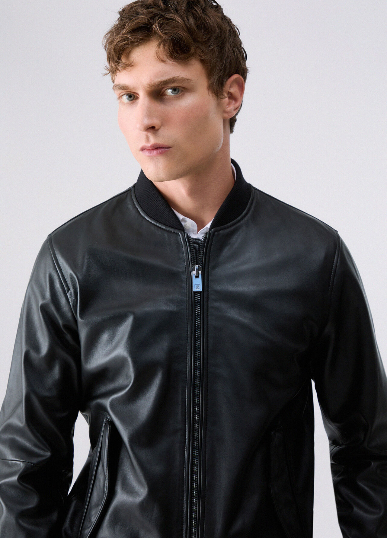 Bomber in pelle - BLACK