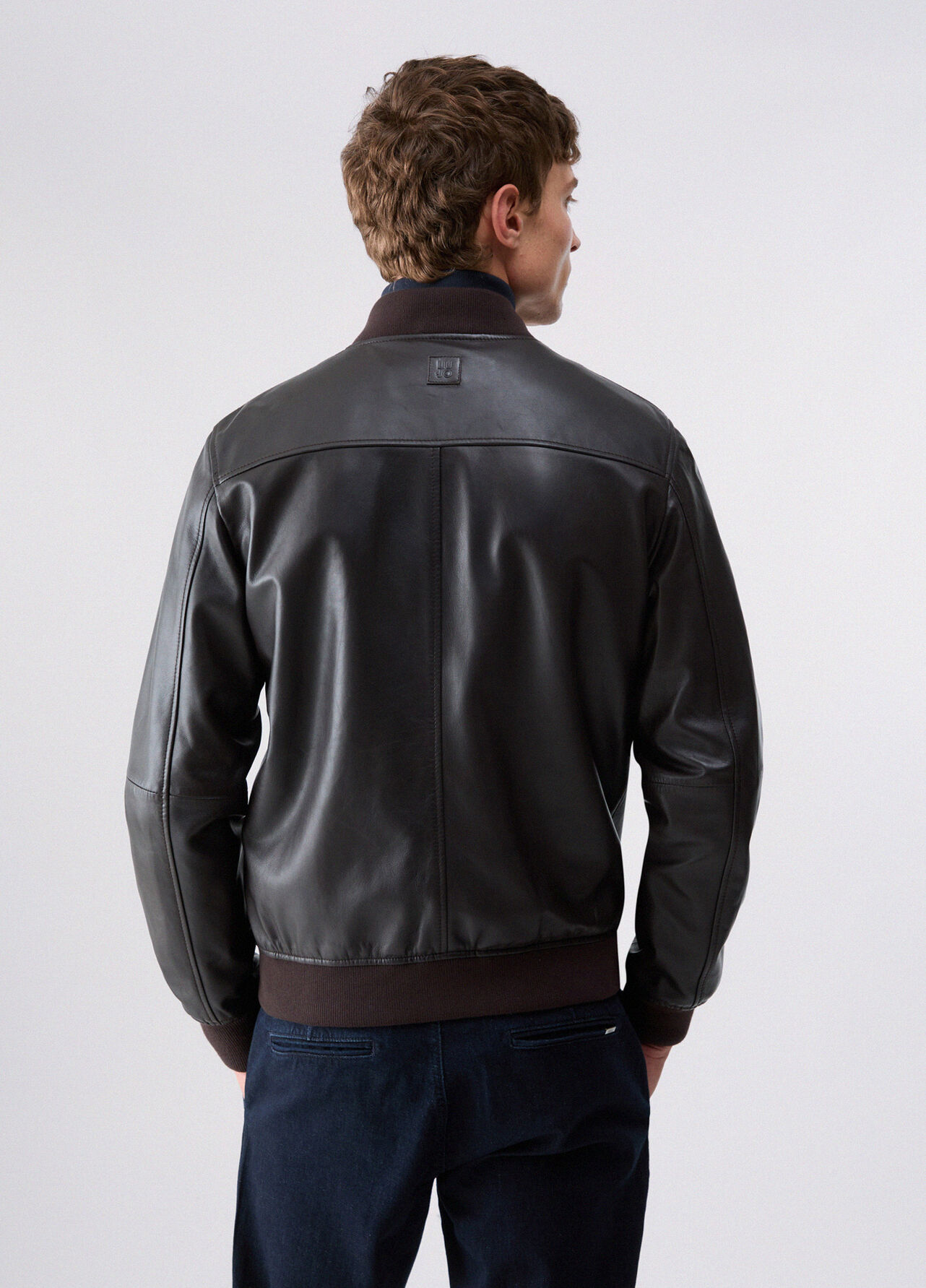 Bomber in pelle - CHOCOLATE BROWN