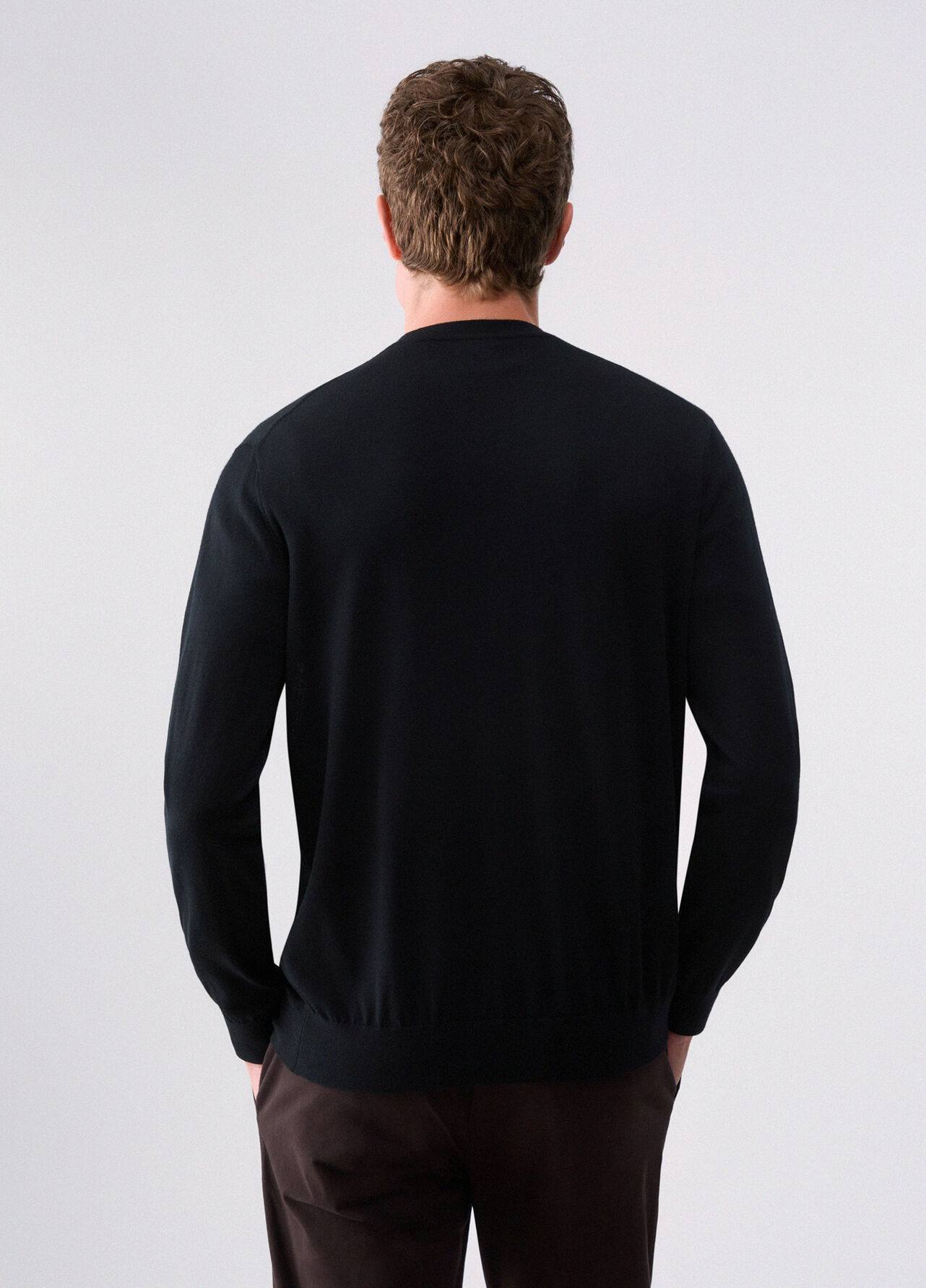 Cardigan in pura lana - BLACK