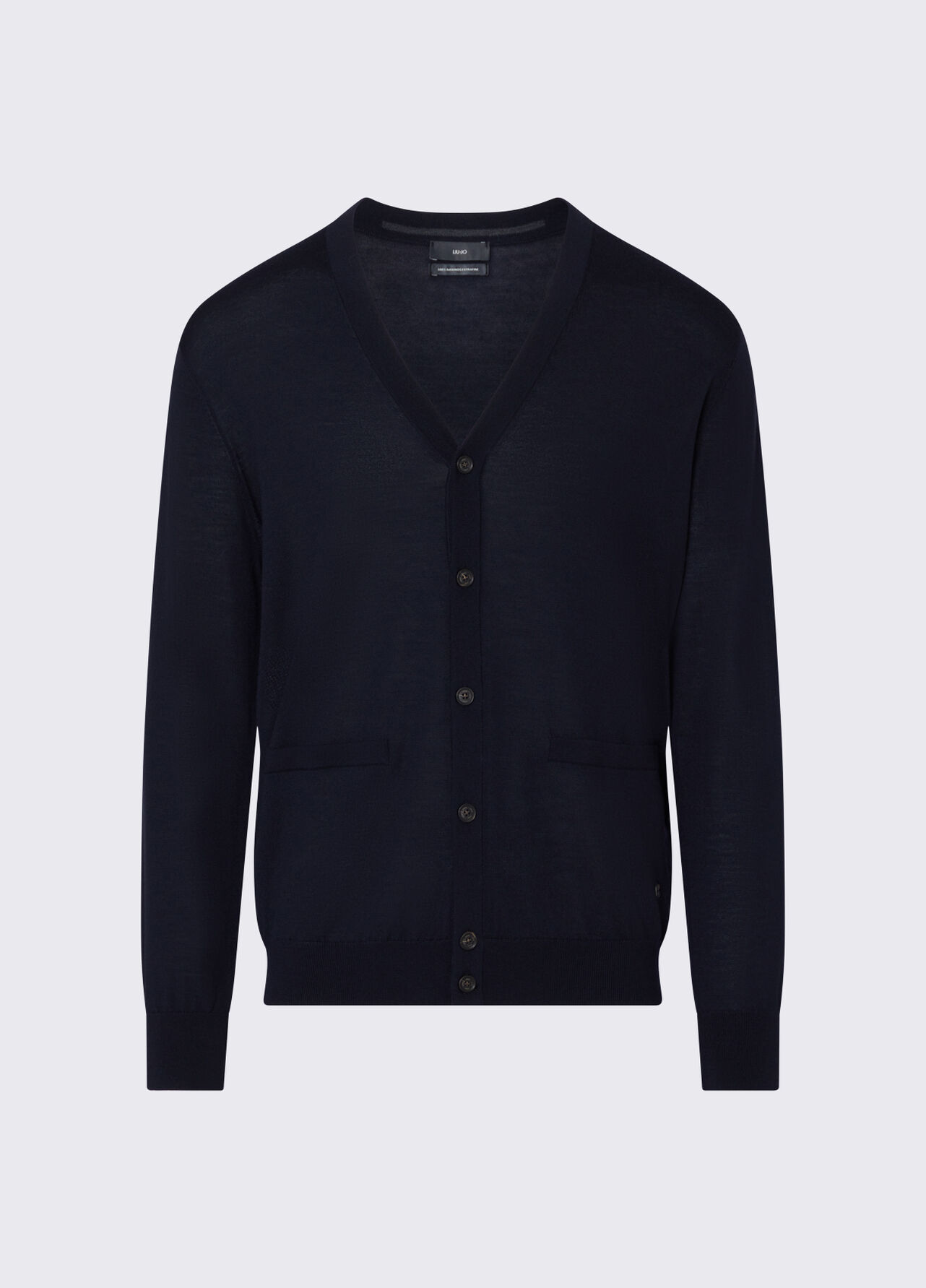 Cardigan in pura lana - DARK BLUE