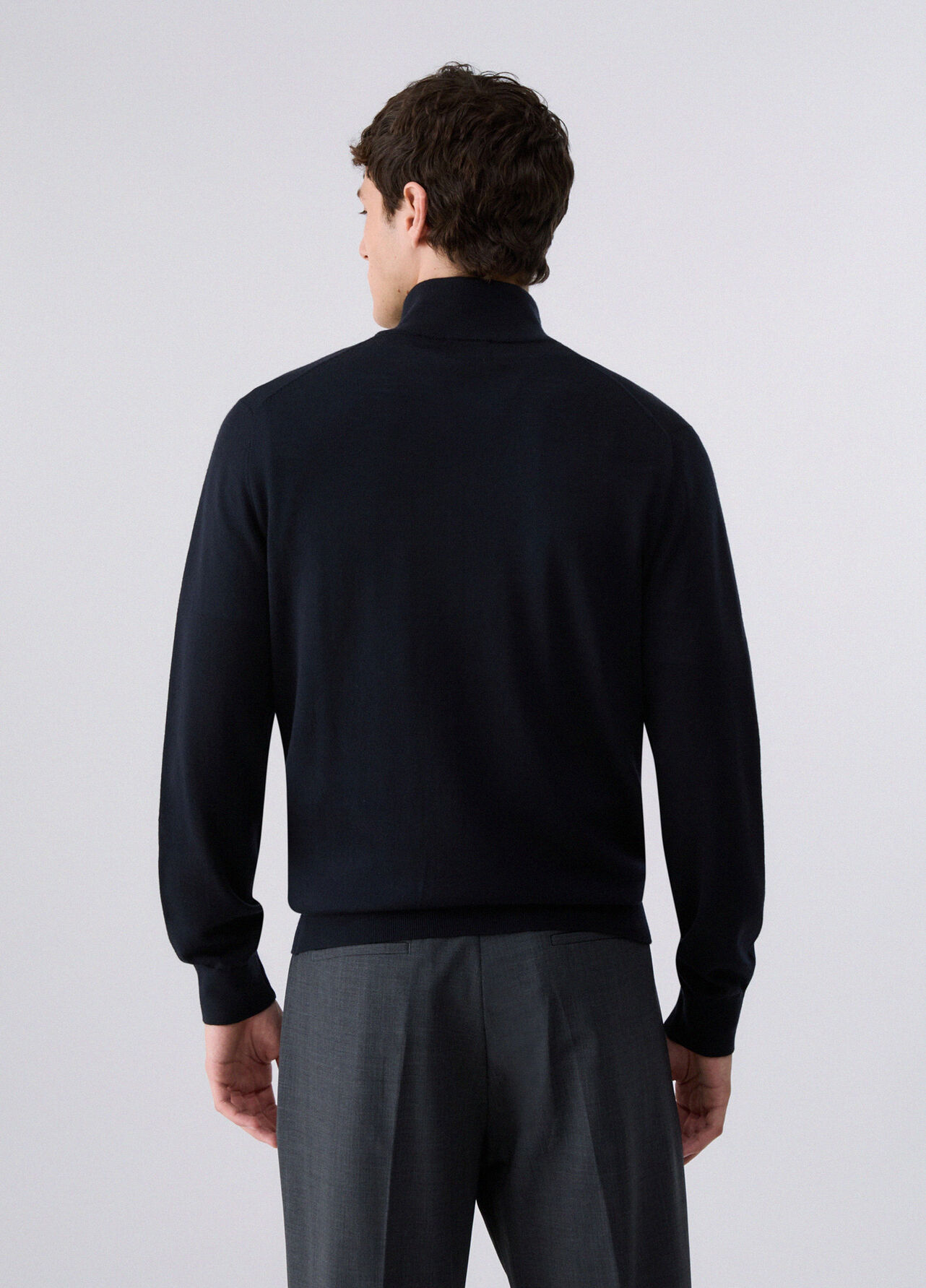 Cardigan in pura lana - DARK BLUE