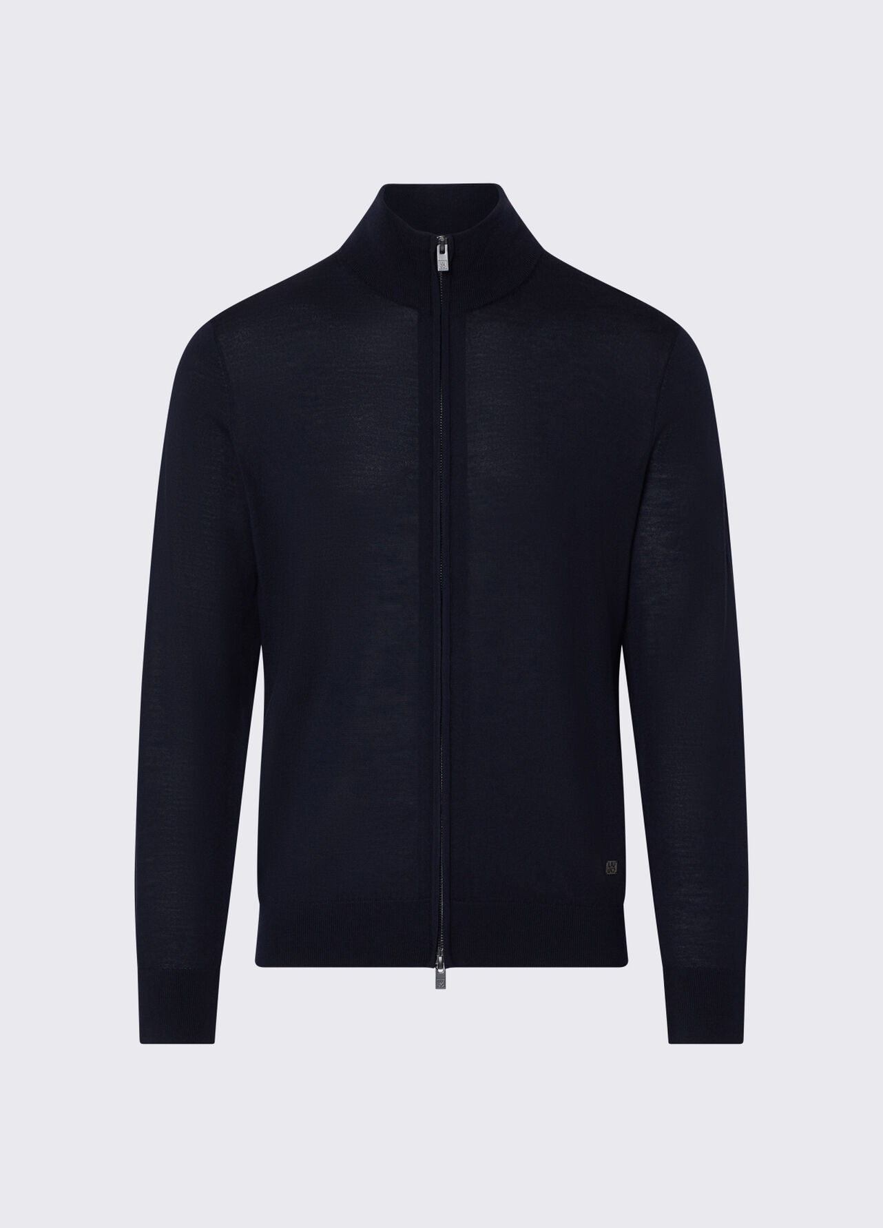 Cardigan in pura lana - DARK BLUE