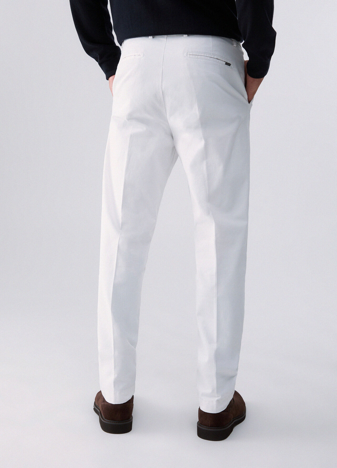 Pantaloni chino straight - WHITE