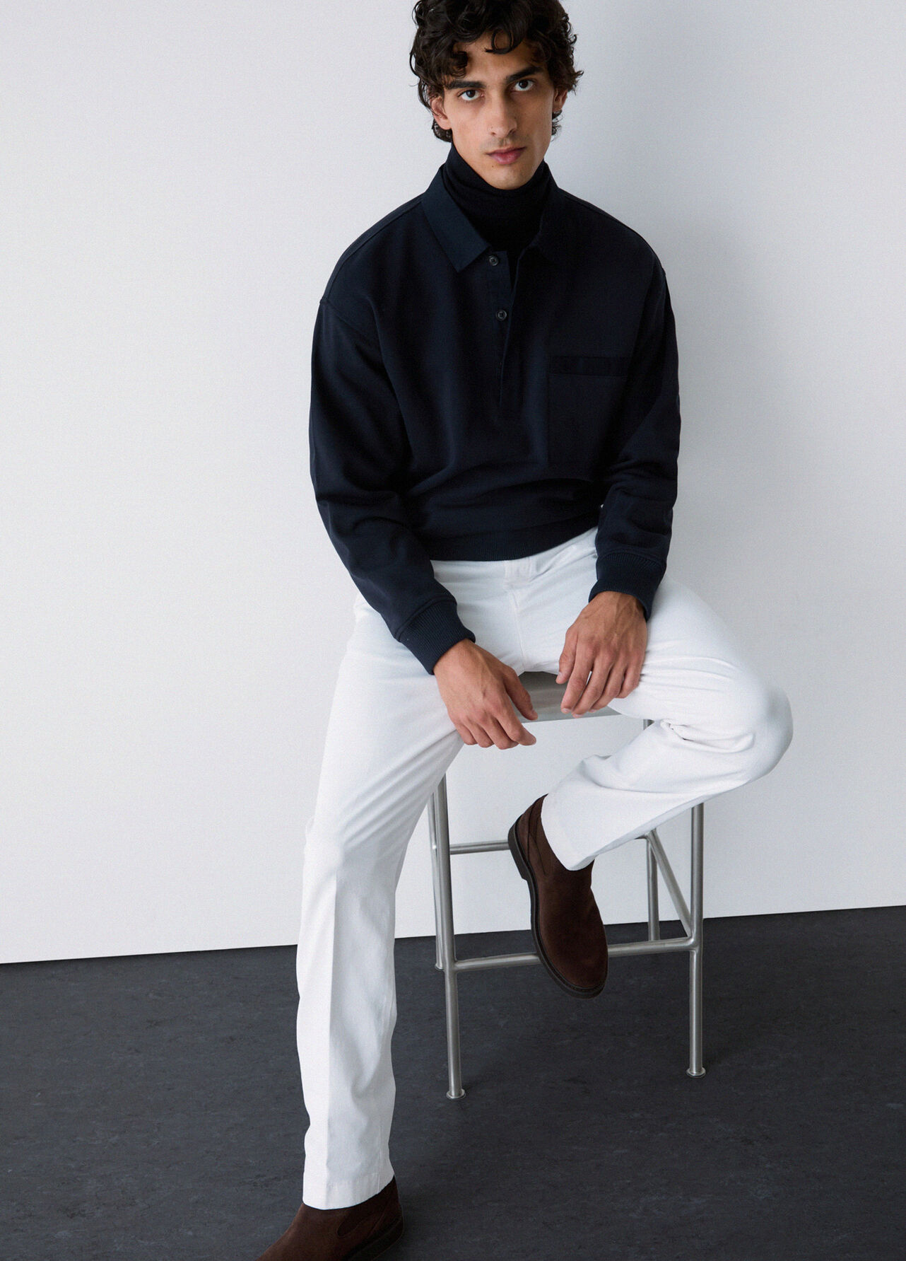 Pantaloni chino straight - WHITE