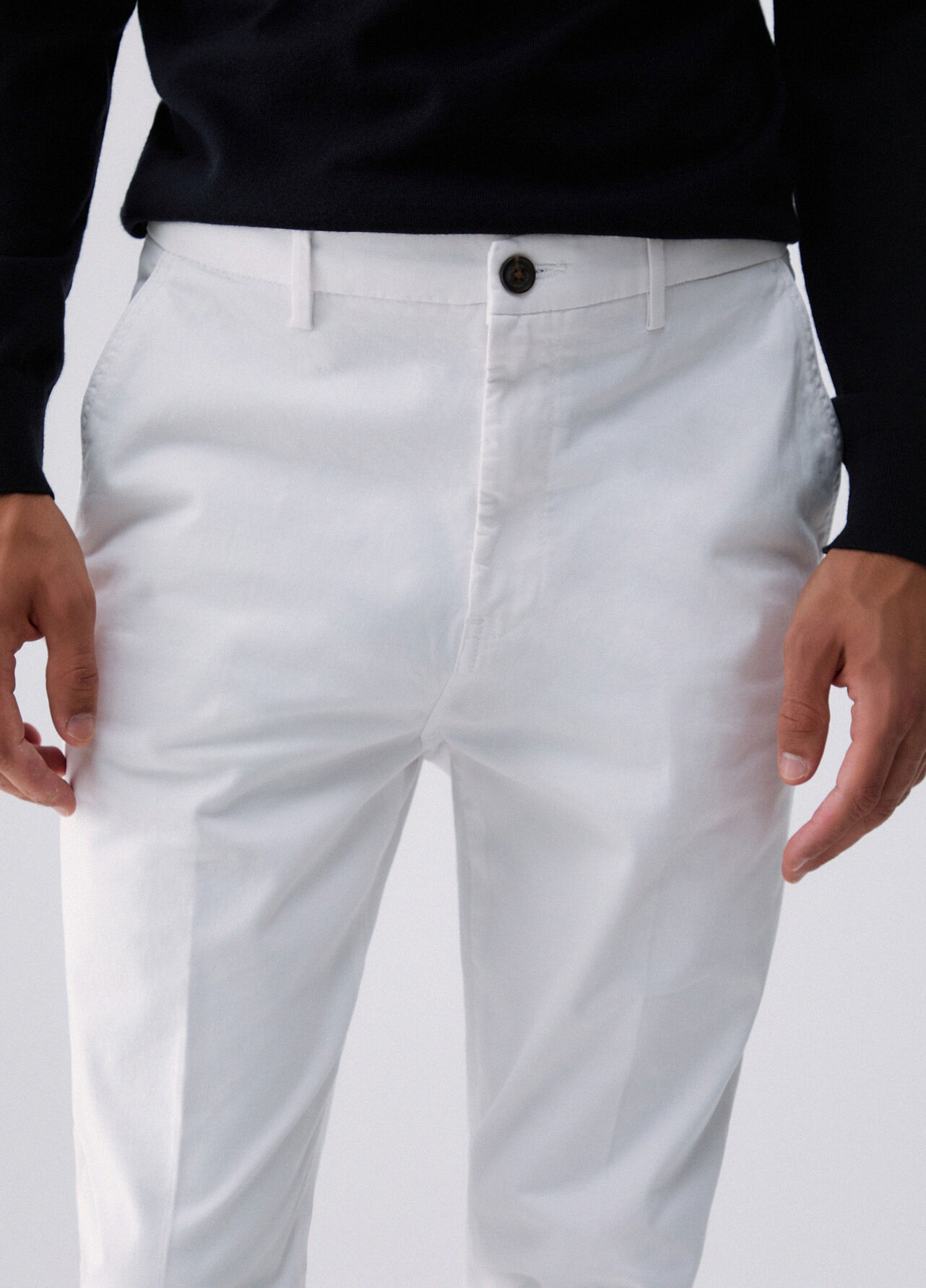 Pantaloni chino straight - WHITE