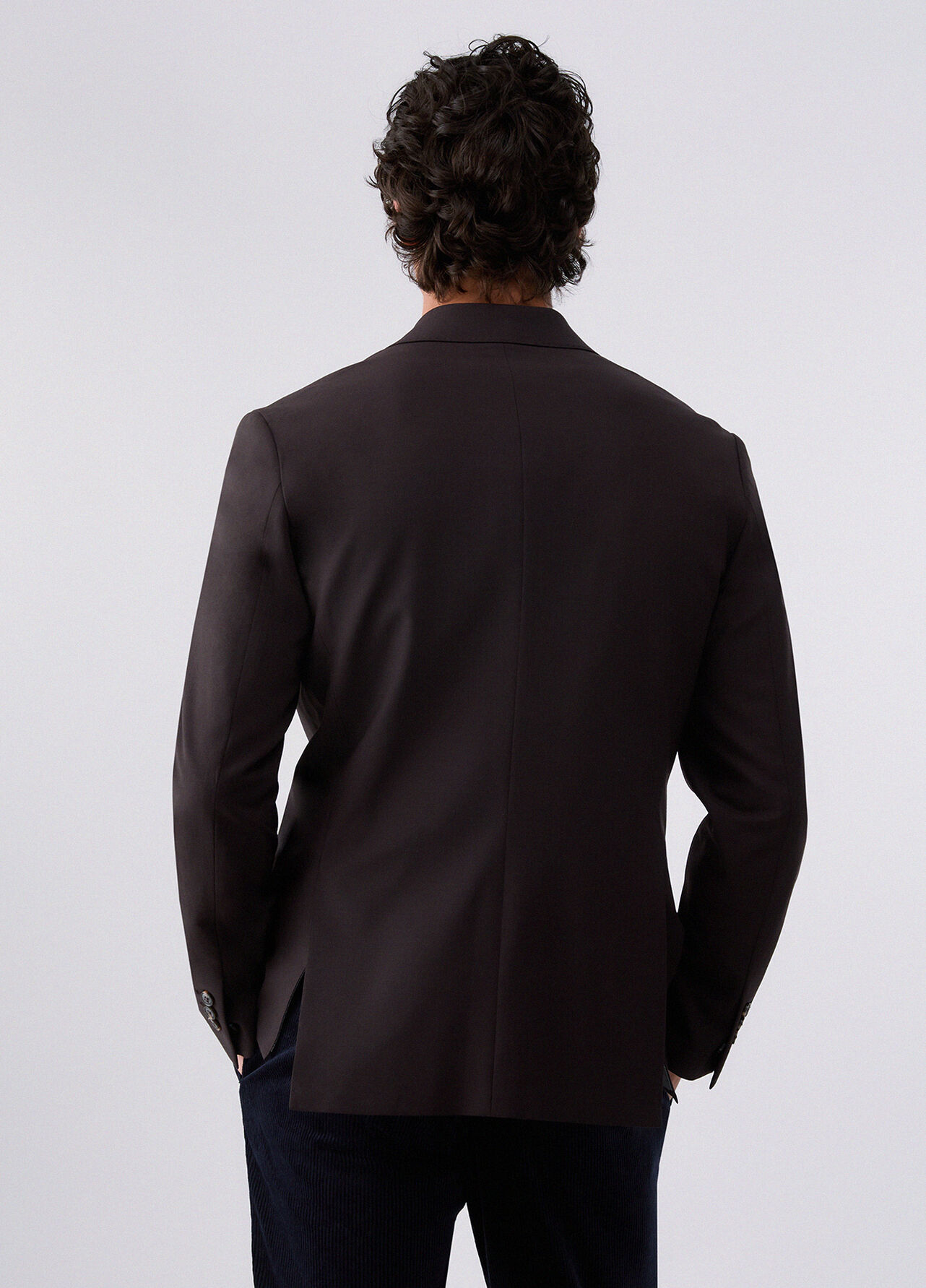 Giacca doppiopetto in misto lana - BROWN