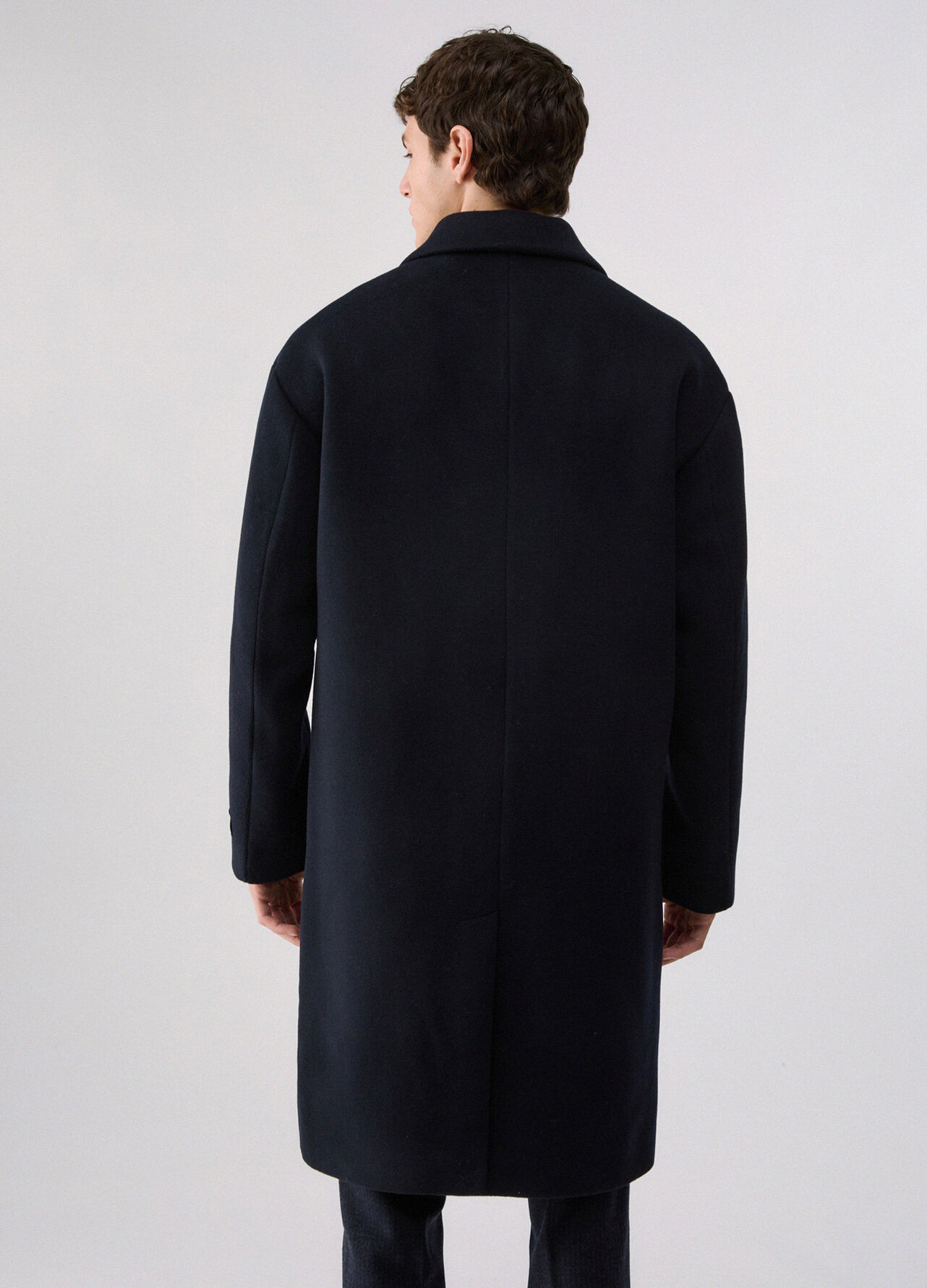 Cappotto in lana e cashmere - DARK BLUE