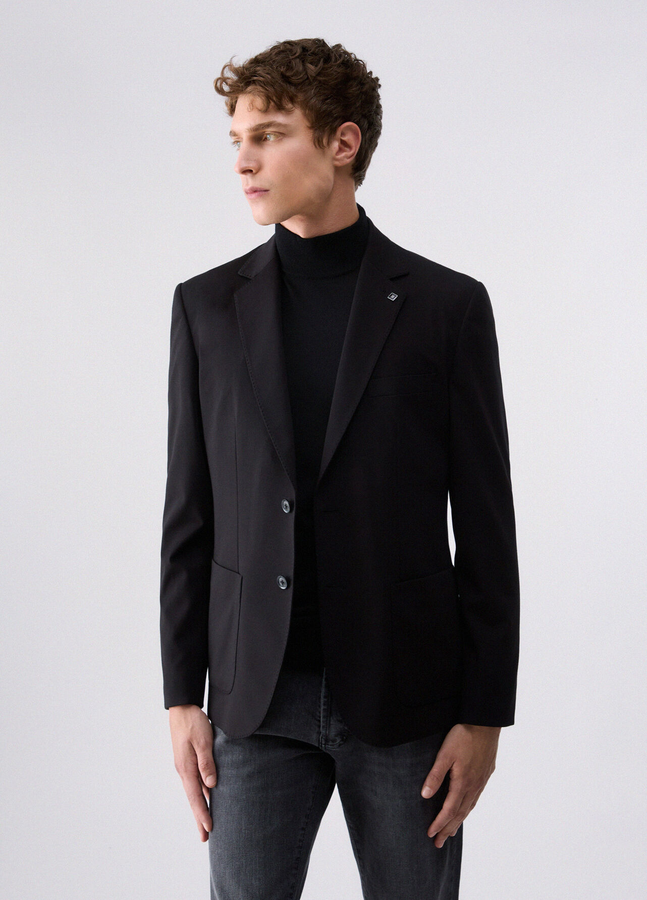 Blazer con tasche - BLACK