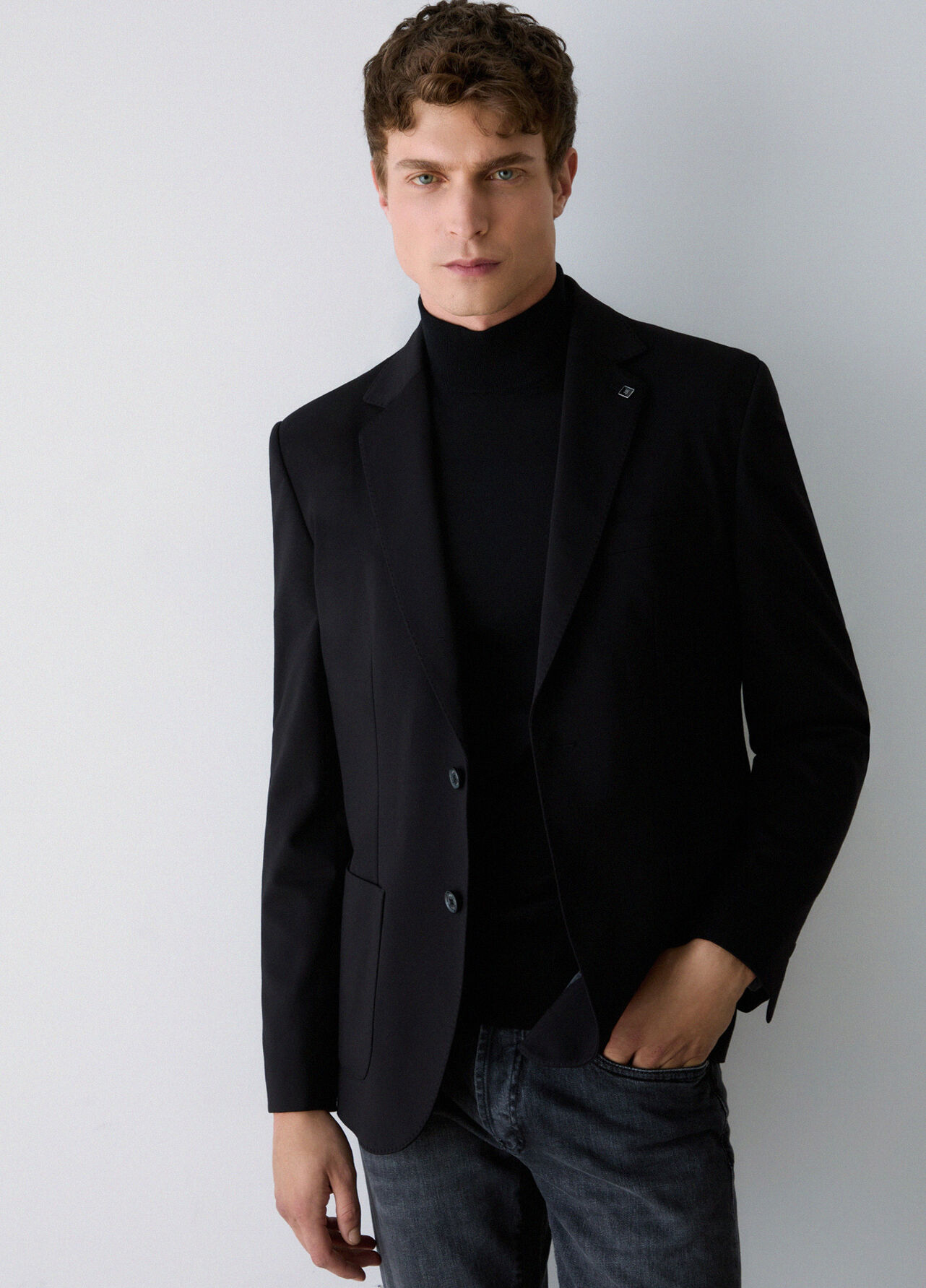 Blazer con tasche - BLACK