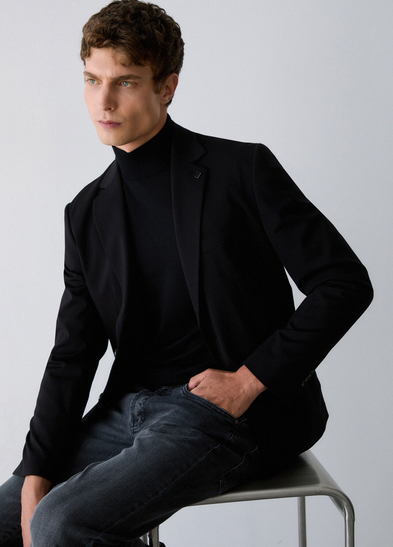 Blazer con tasche - BLACK