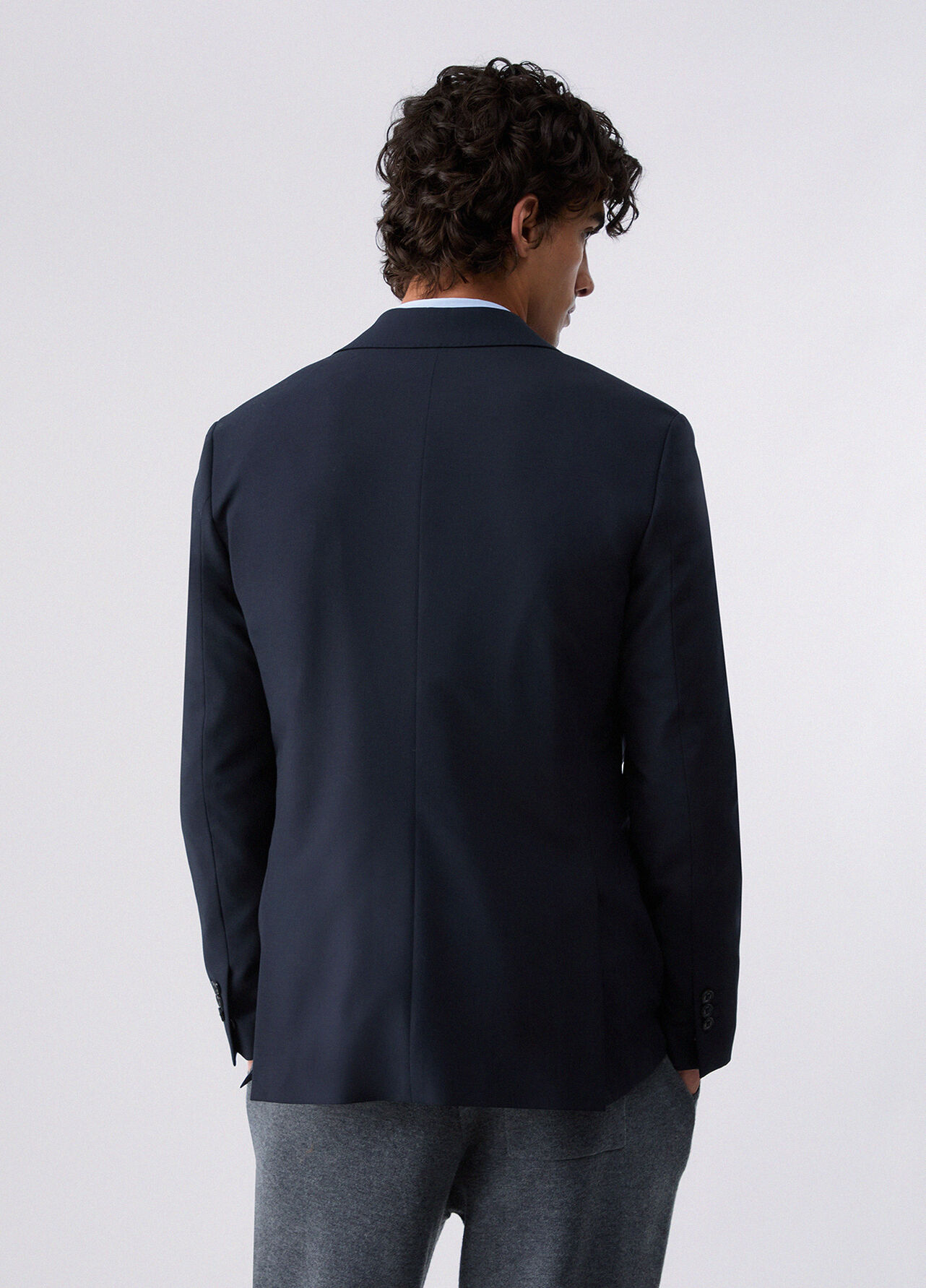 Blazer in misto lana - DARK BLUE