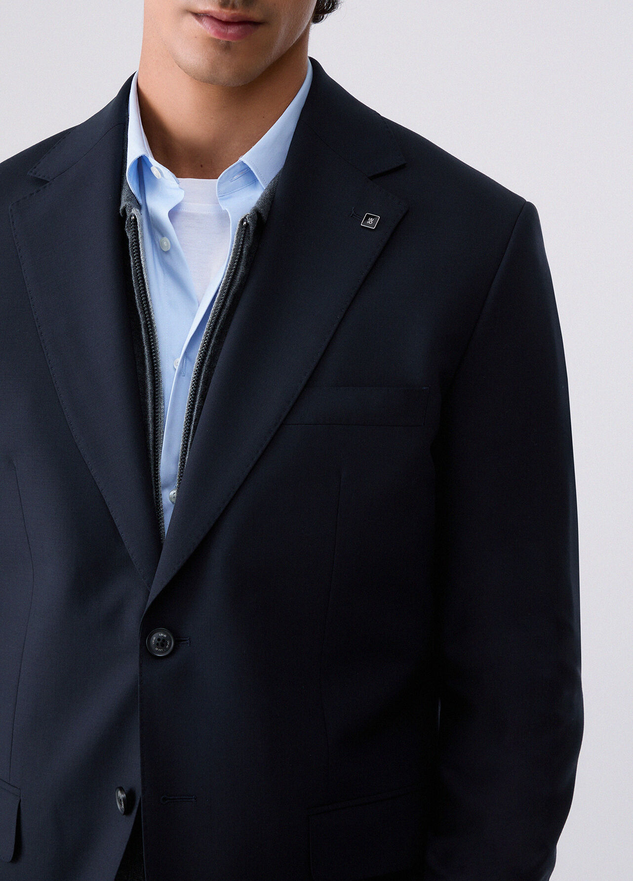 Blazer in misto lana - DARK BLUE