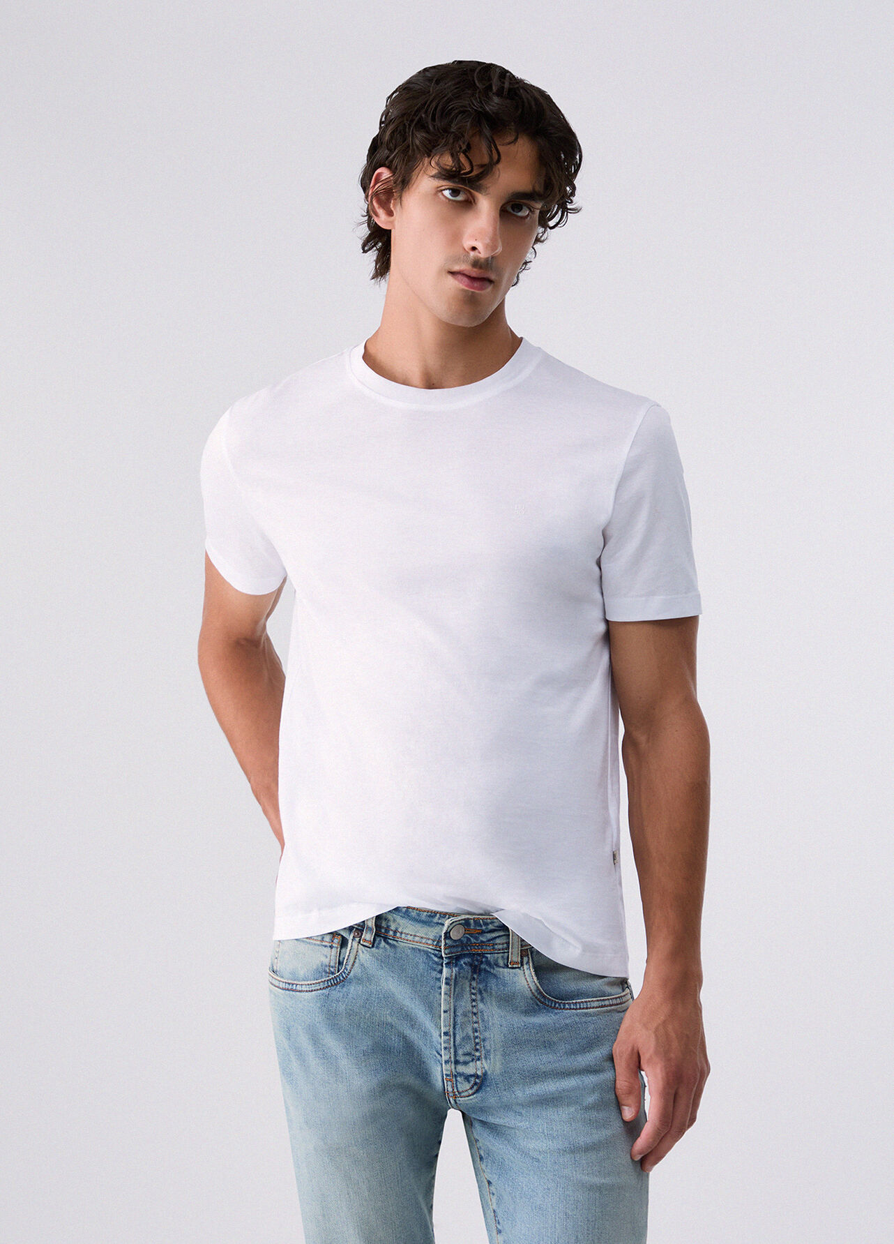 T-shirt co logo ricamato - WHITE
