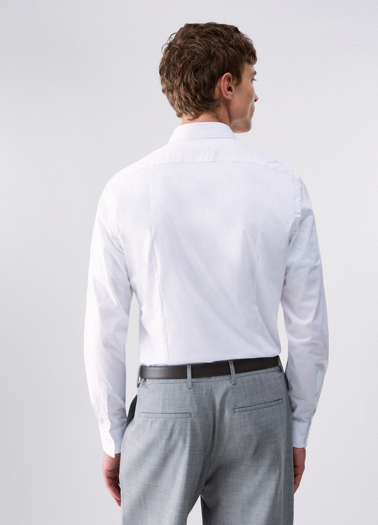 Camicia slim fit in popeline - WHITE
