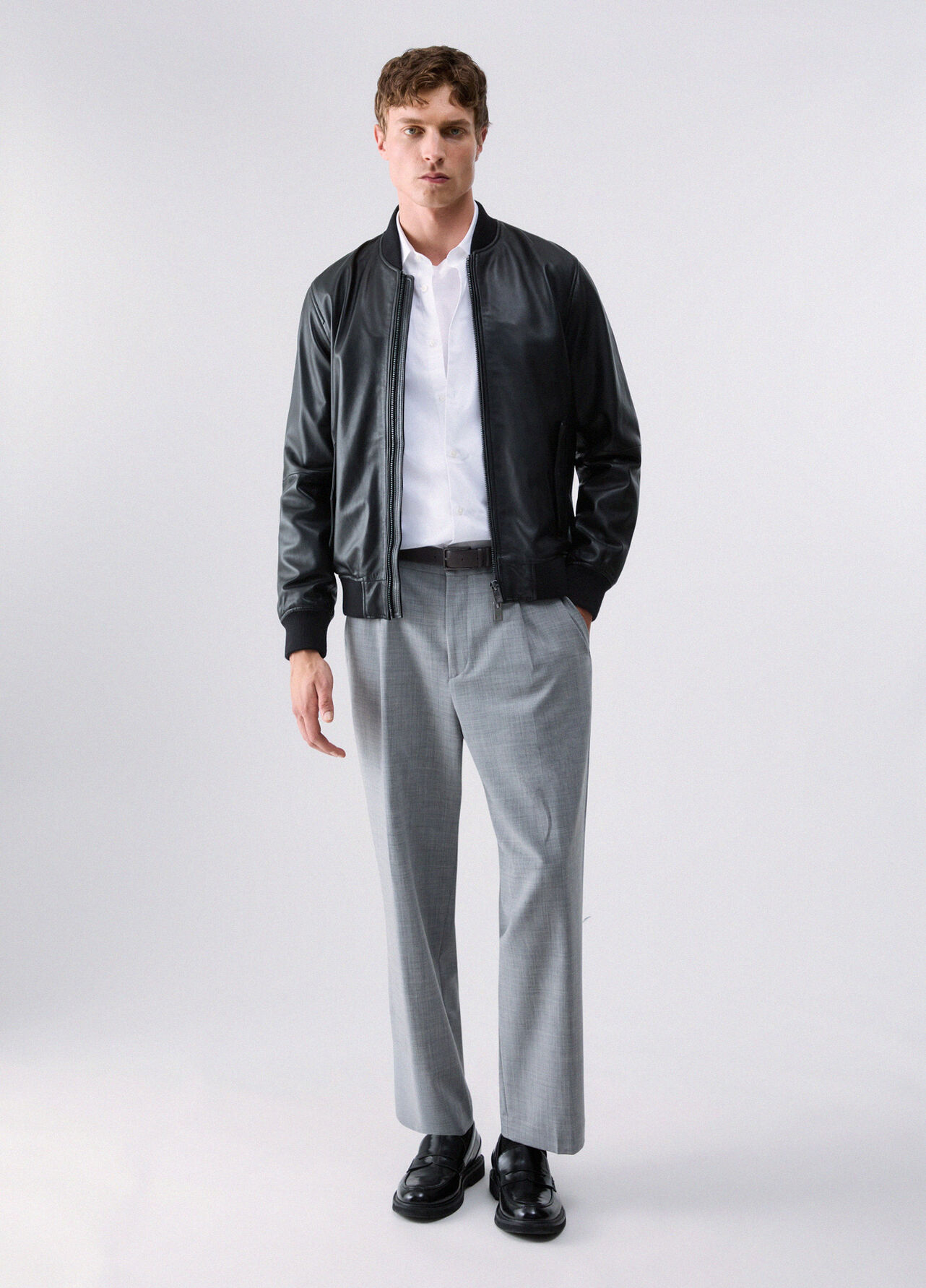 Bomber in pelle - BLACK