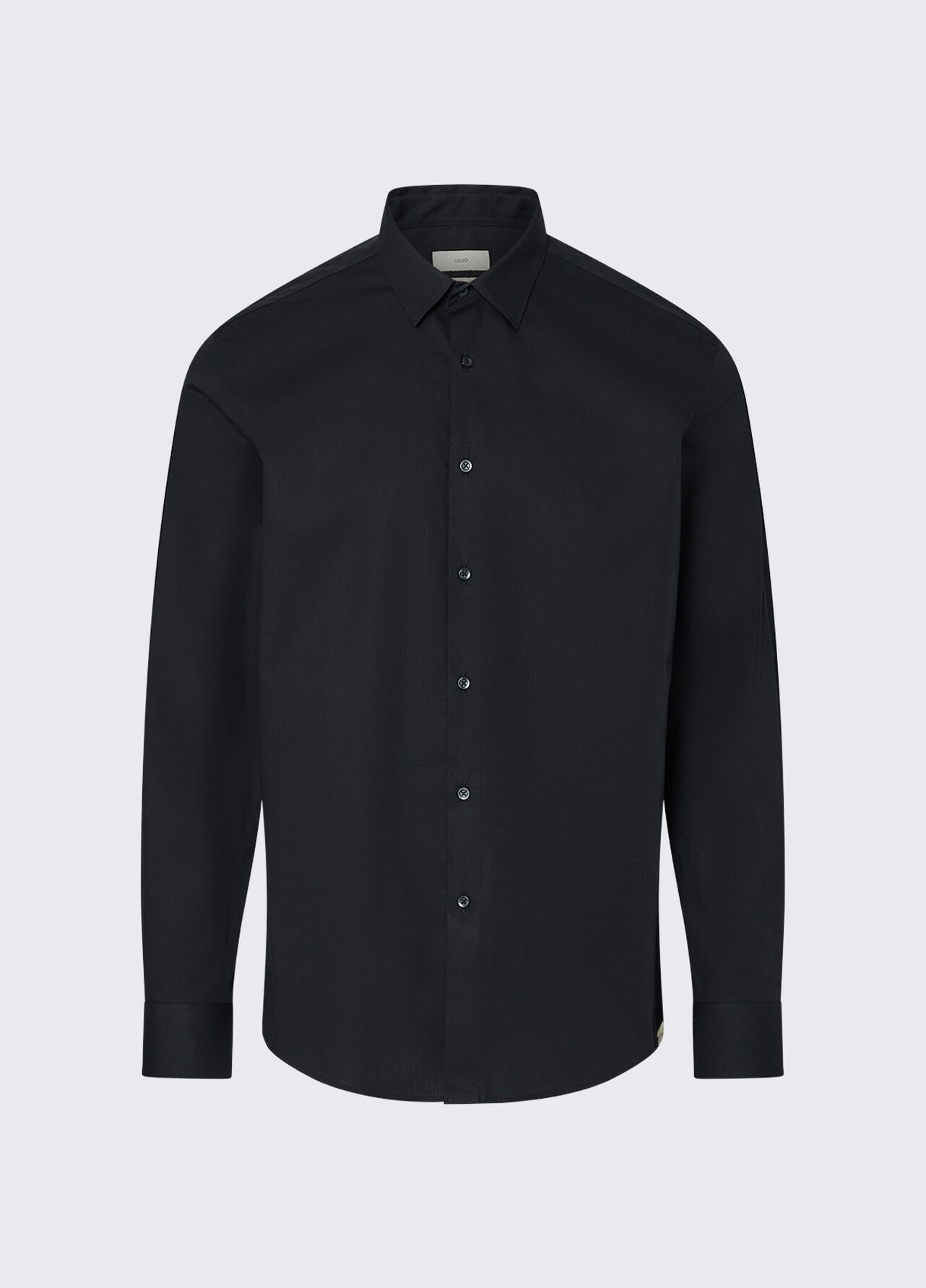 Camicia slim fit in popeline - BLACK